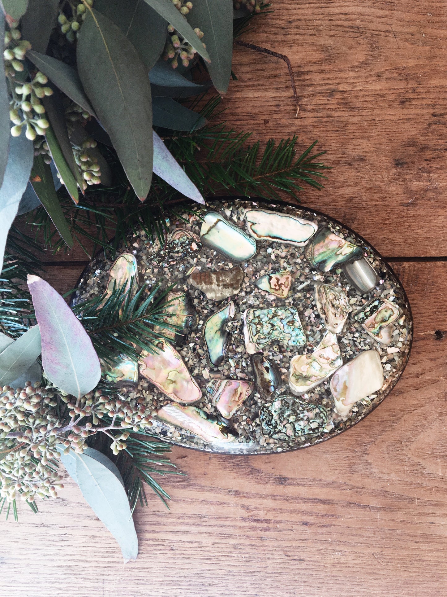 Vintage Abalone and Resin Trivet