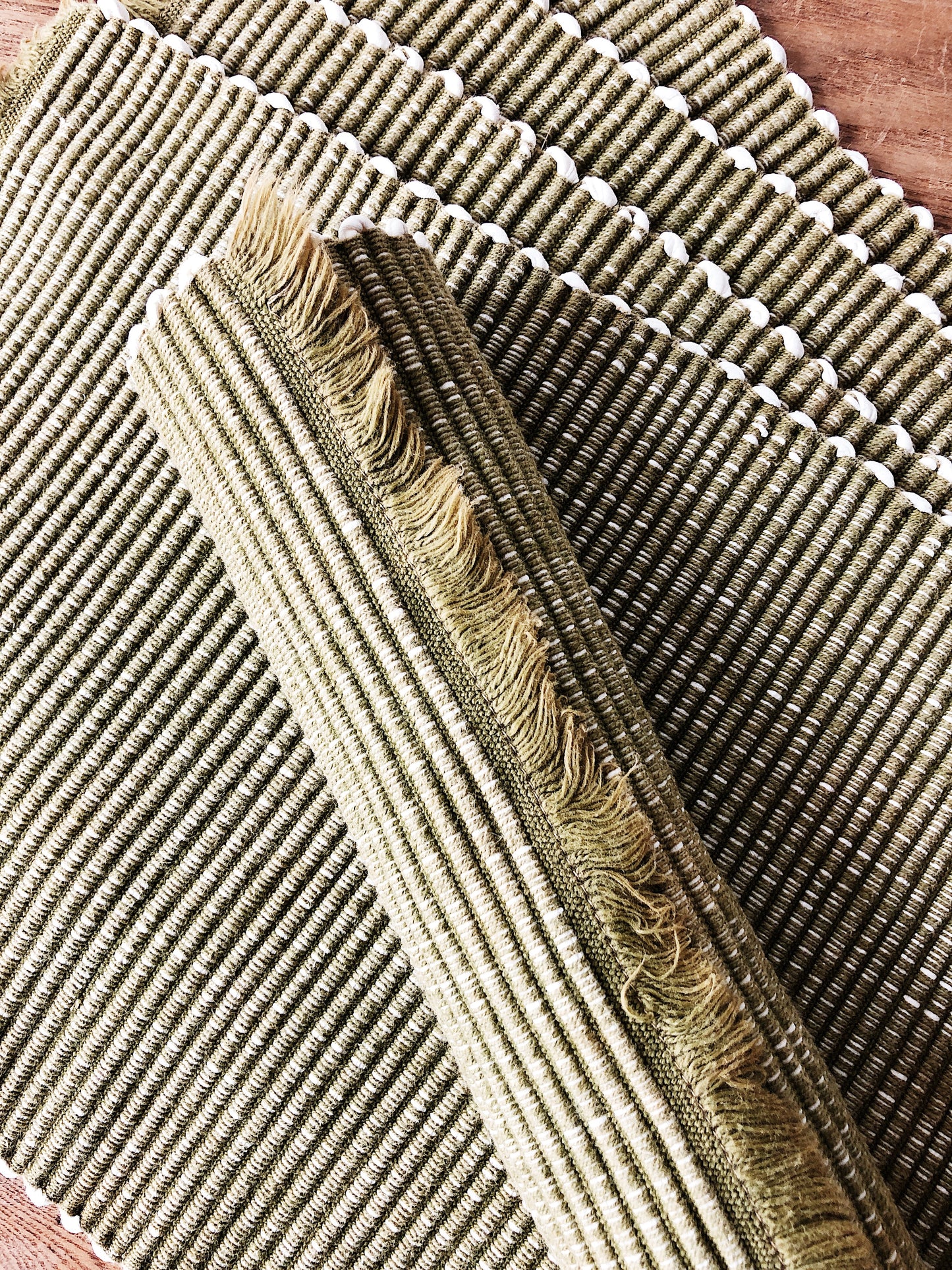 Vintage Olive Green Rag Mats