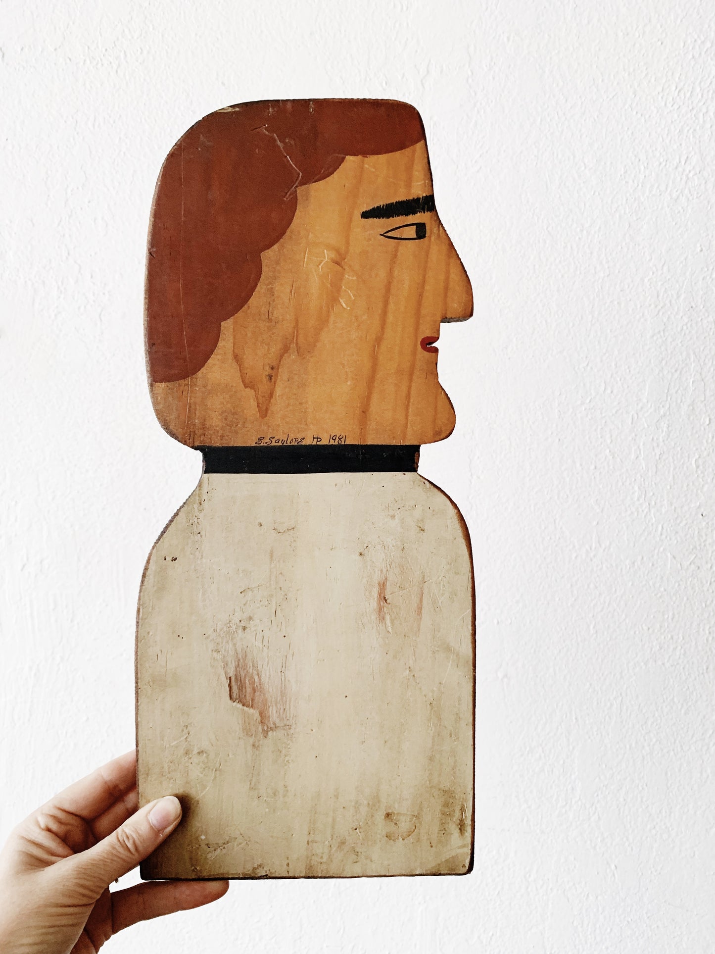 Vintage Wood Cut Folk Art