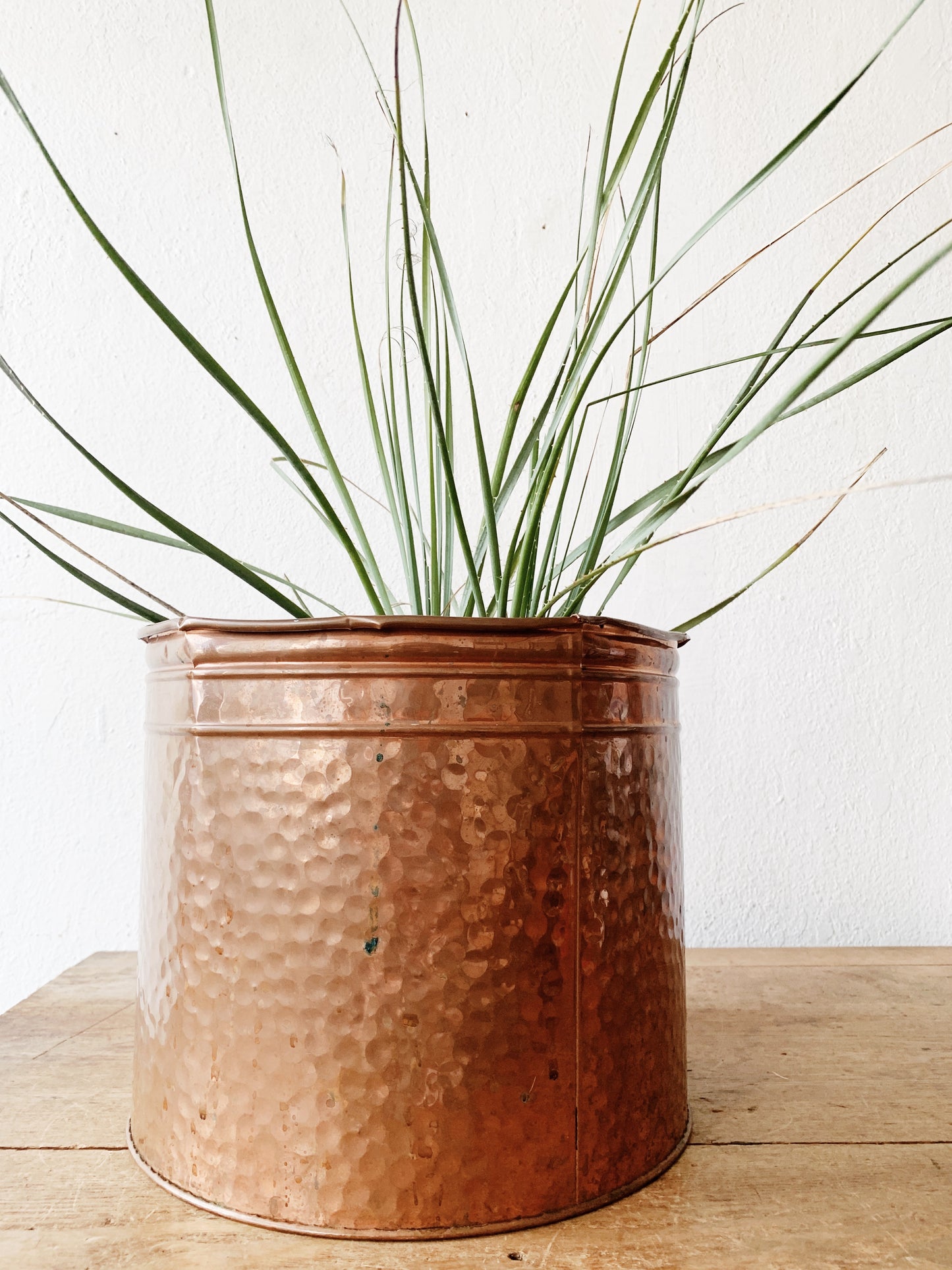Large Vintage Hammered Copper Pot