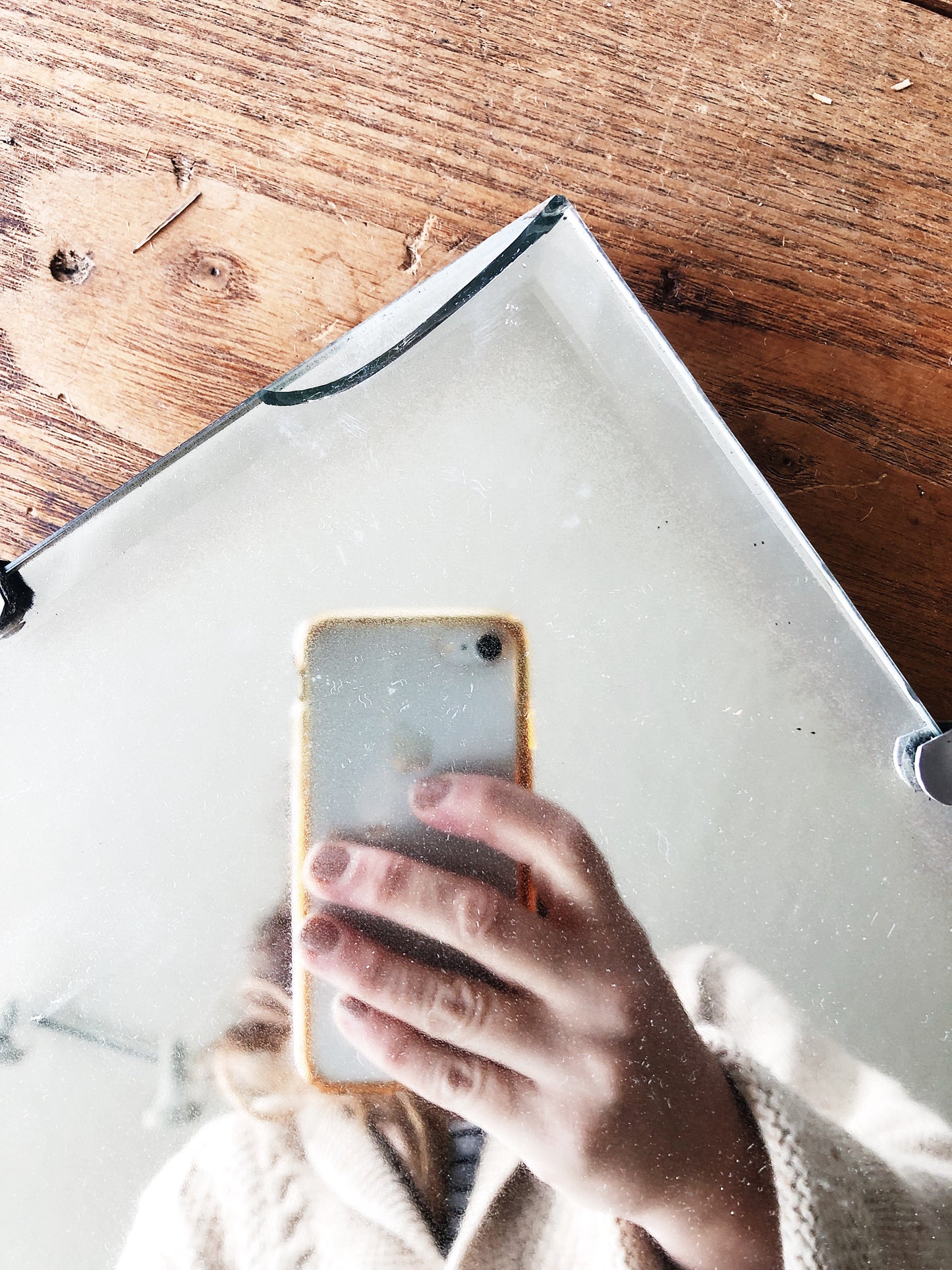 Vintage Industrial Edge Square Mirror