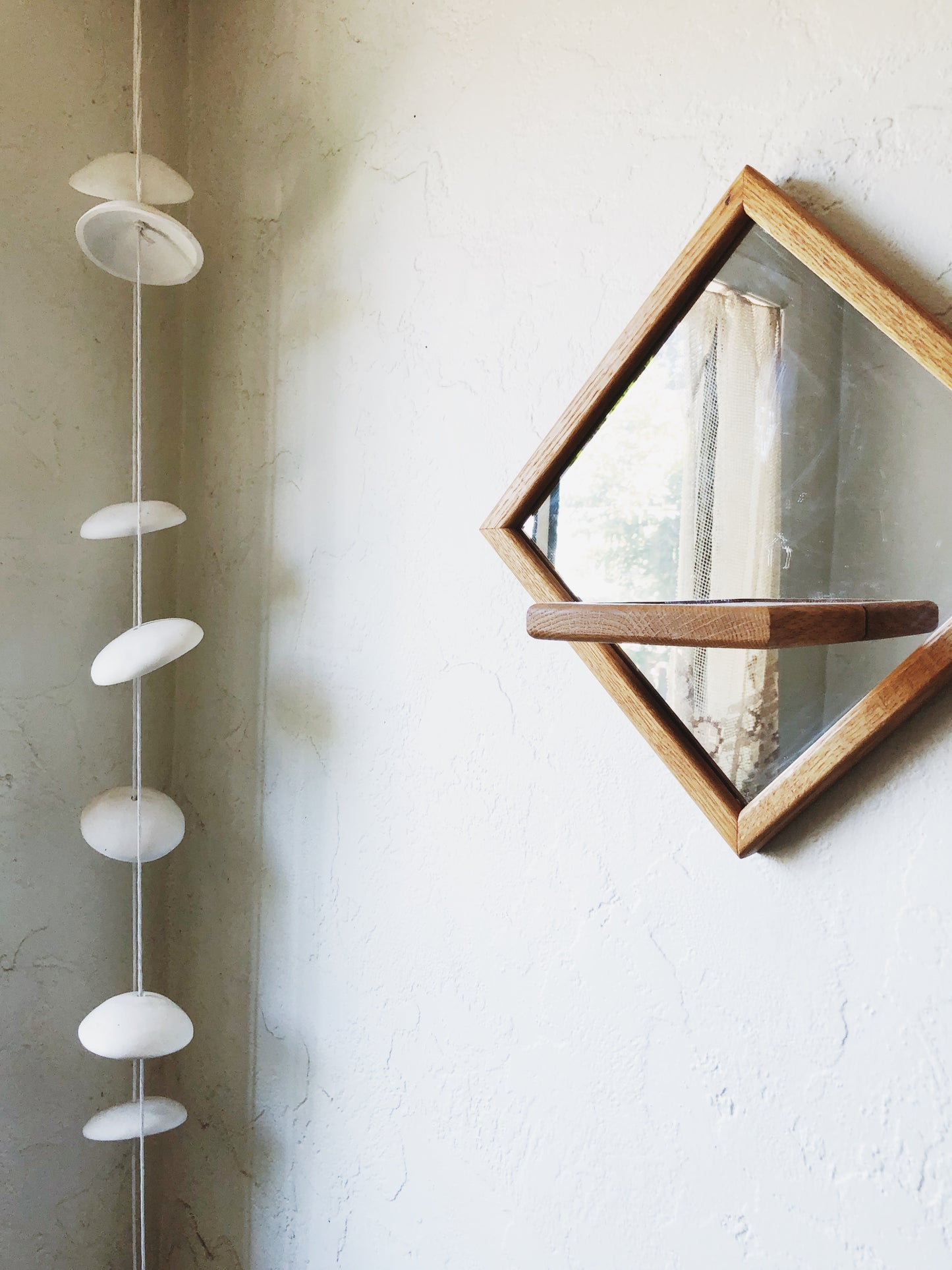 Vintage Diamond Mirror Shelf