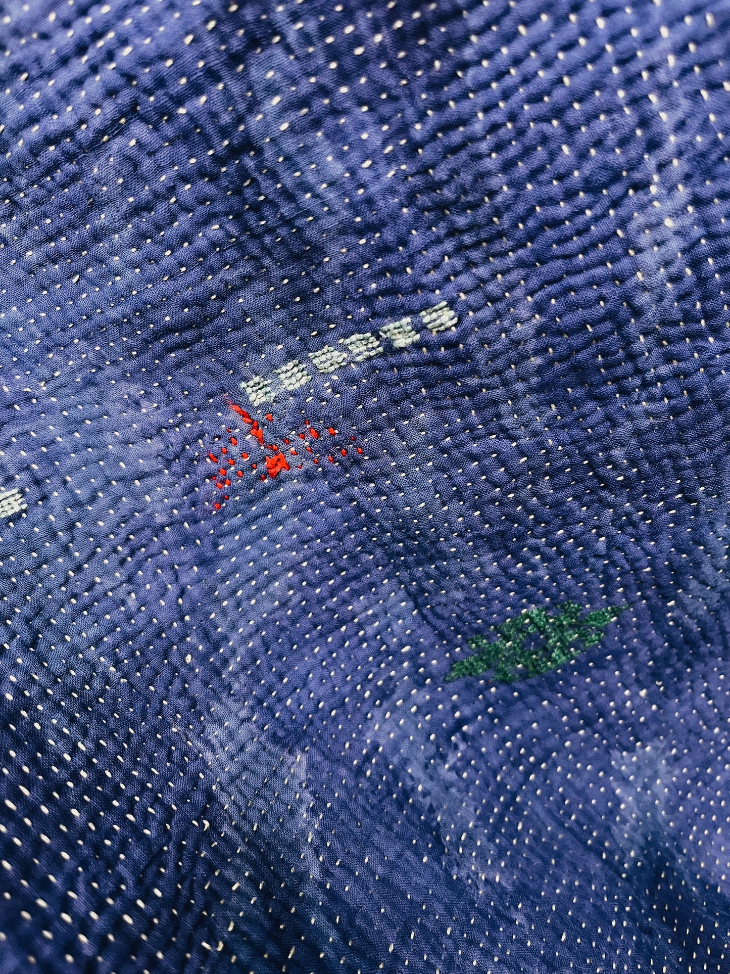 Vintage Indigo Kantha Quilt