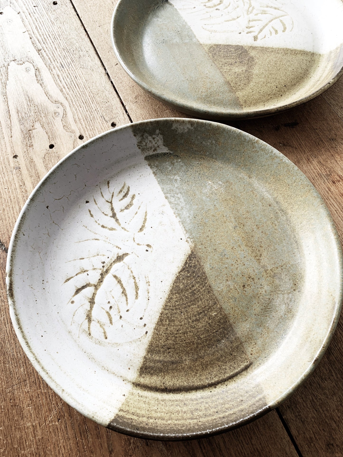 Large Handmade Stoneware Plates