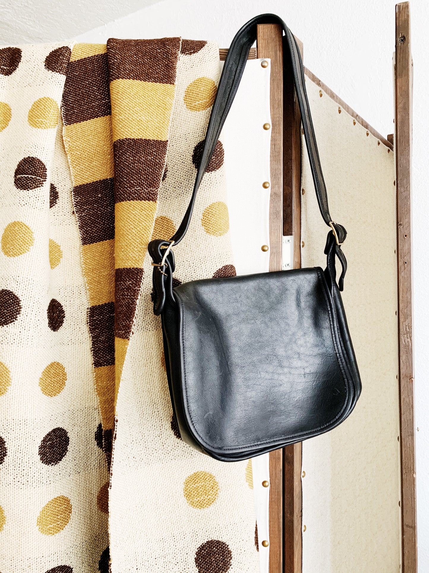 Vintage Black Leather Coach Purse