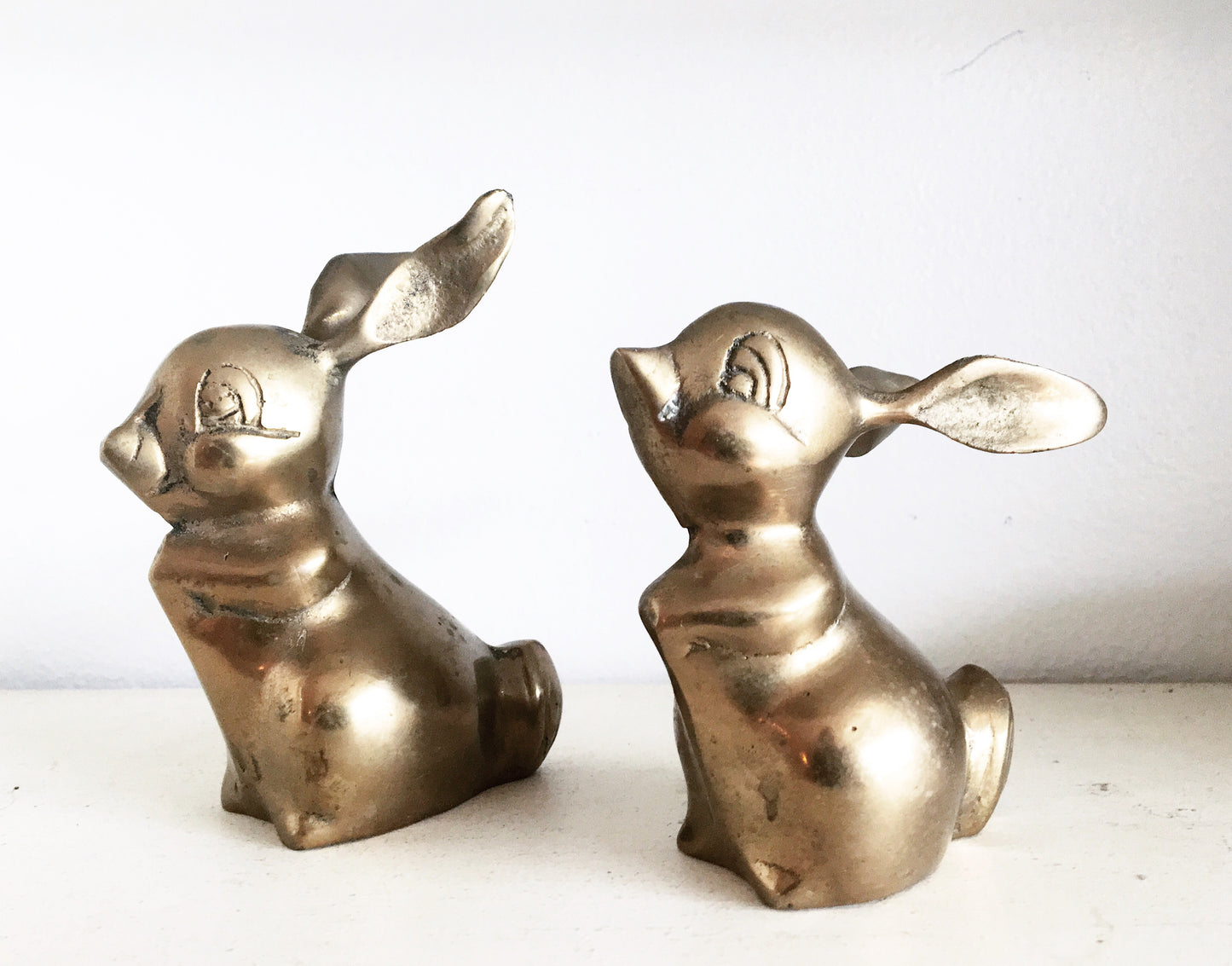 Vintage Brass Bun Bun Pair