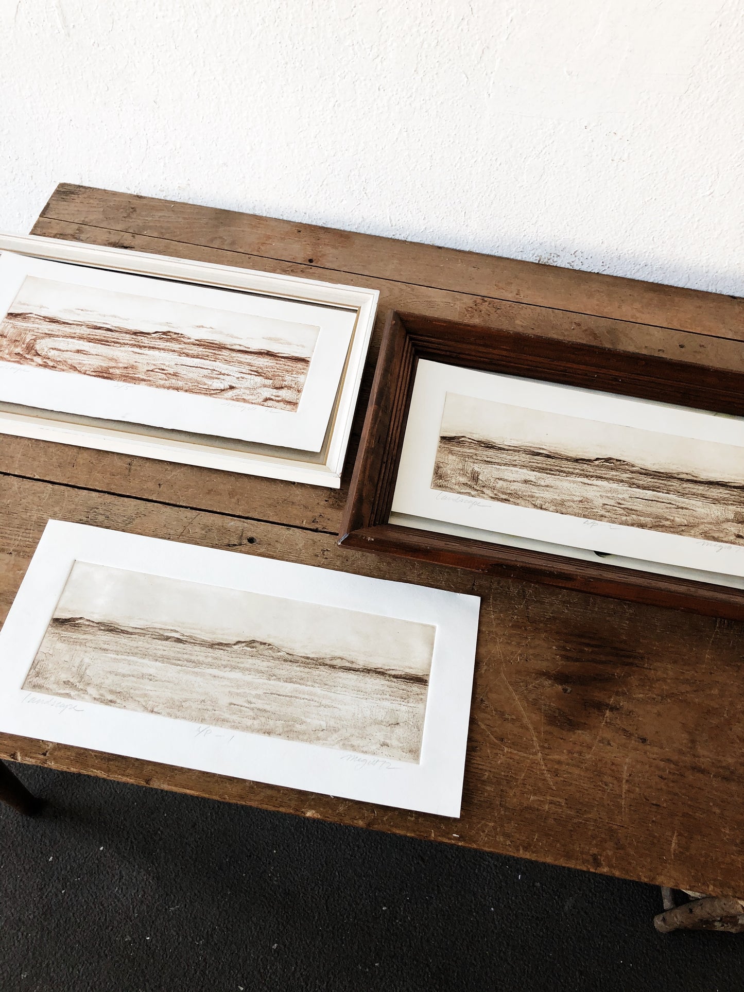 Vintage Desert Landscape Etching