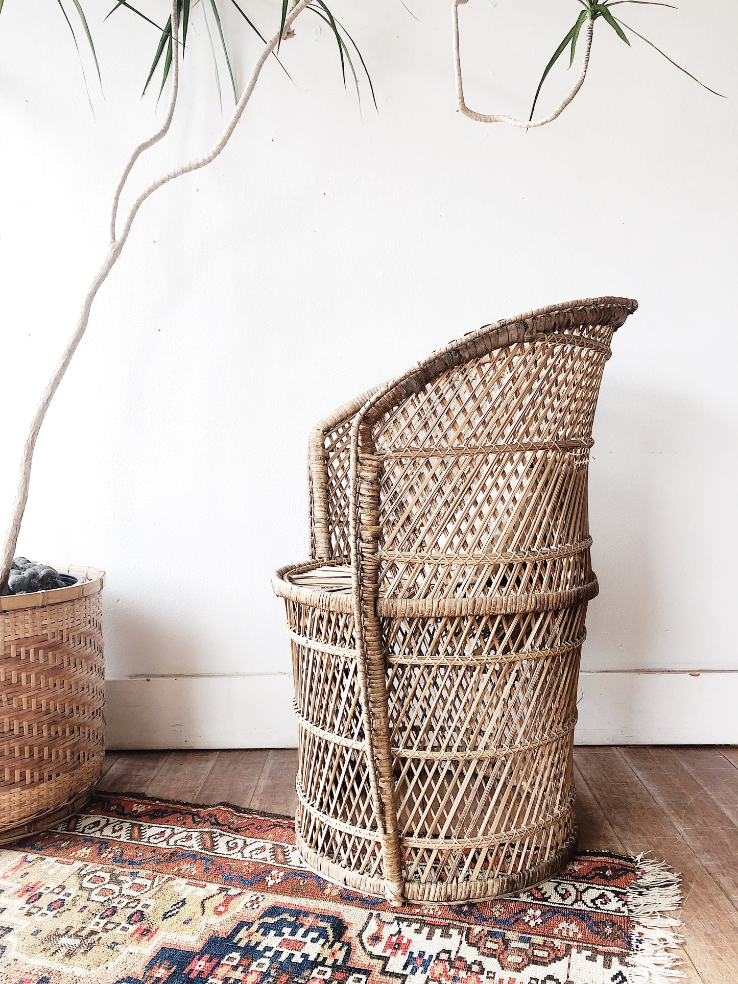 Vintage Wicker Barrel Chair