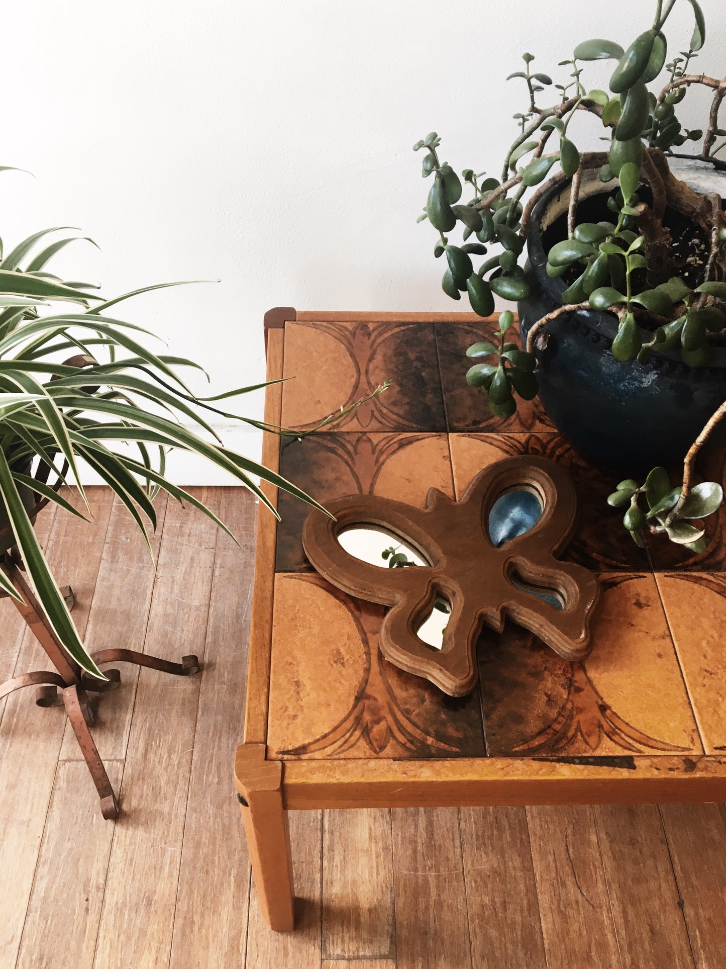 Vintage Wood Butterfly Mirror