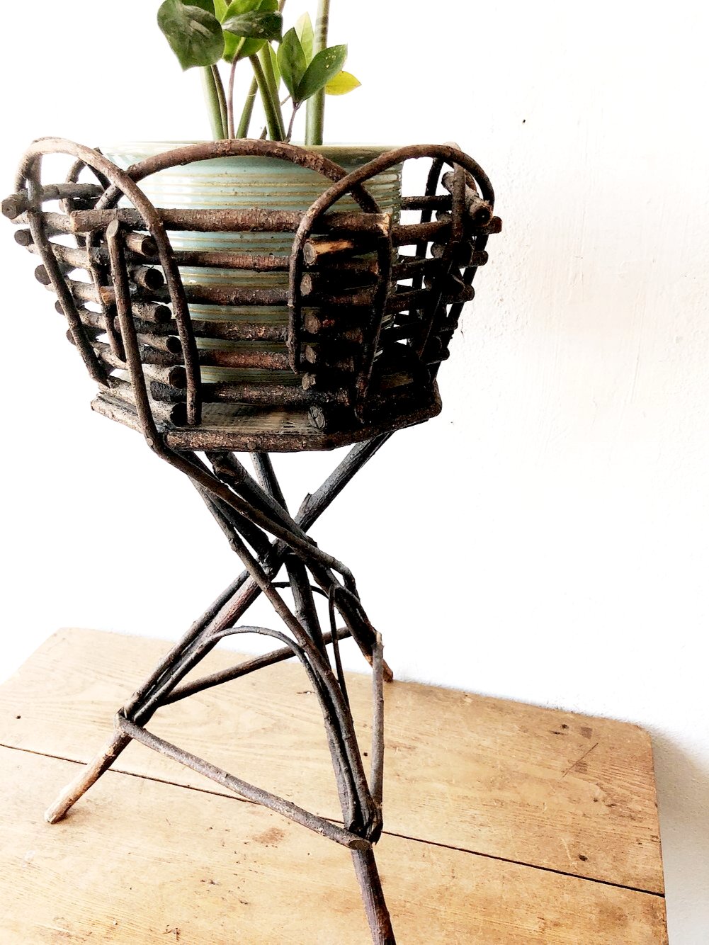 Vintage Bent Twig Plant Stand