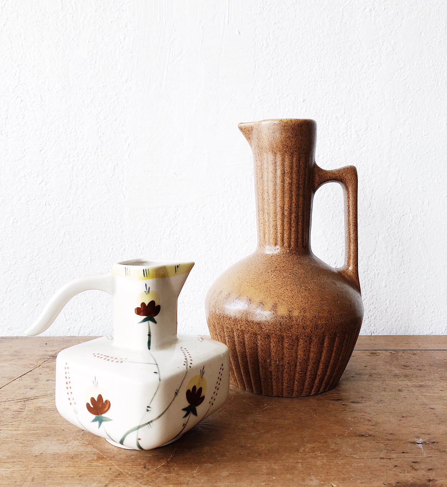Vintage Monmouth Stoneware Pitcher and Lid