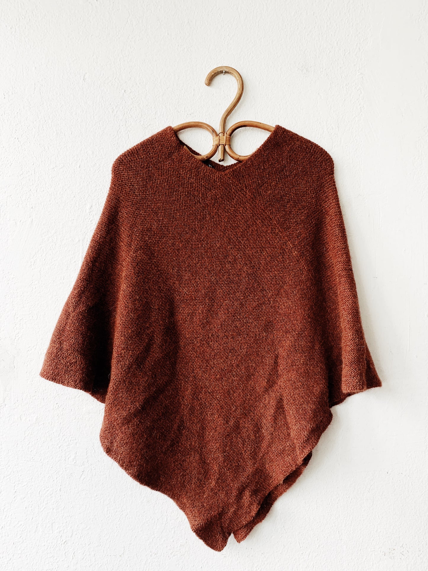 Rust Colored Alpaca Poncho