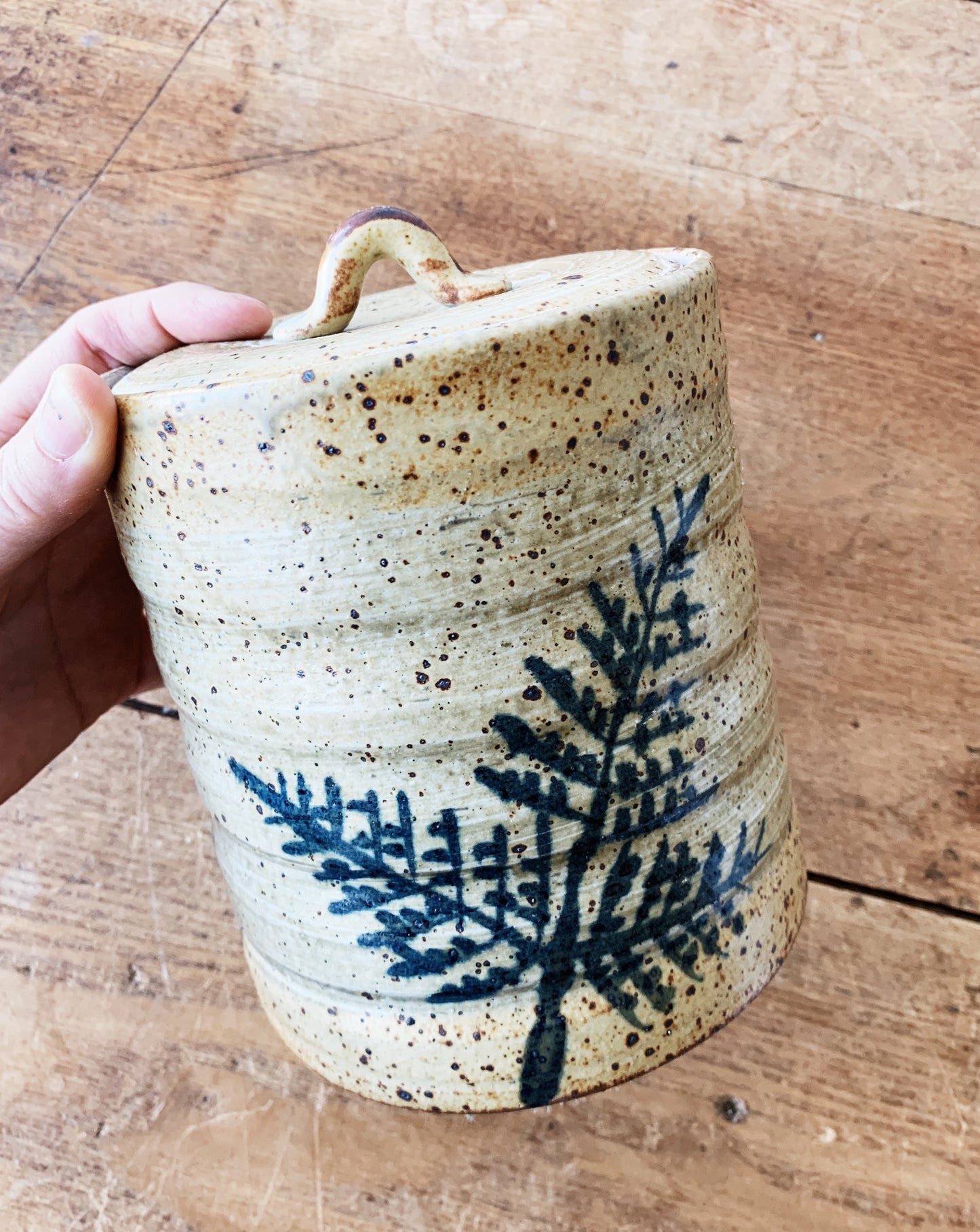 Vintage Handmade Lidded Ceramic Canister
