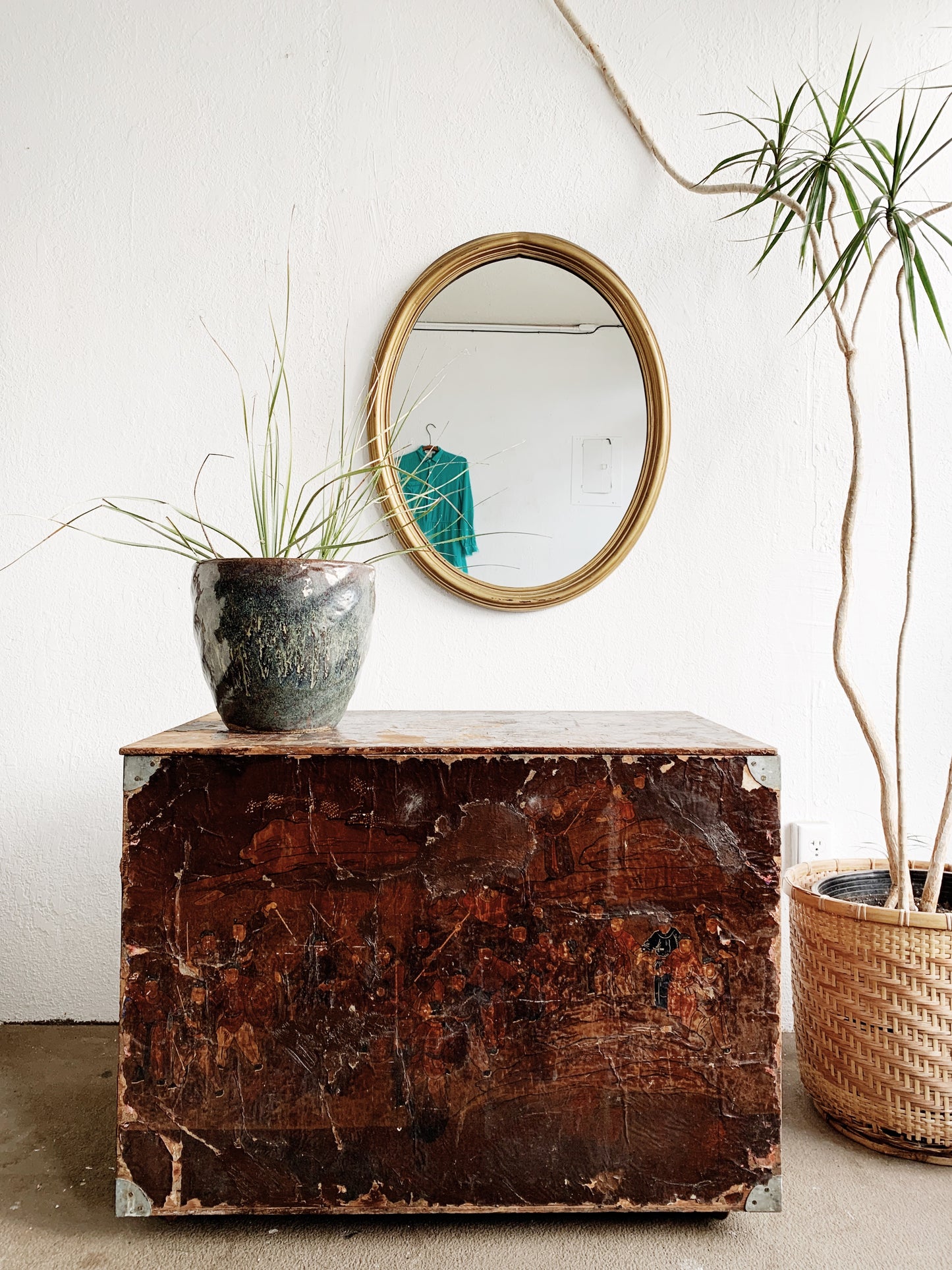 Antique Wood Trunk