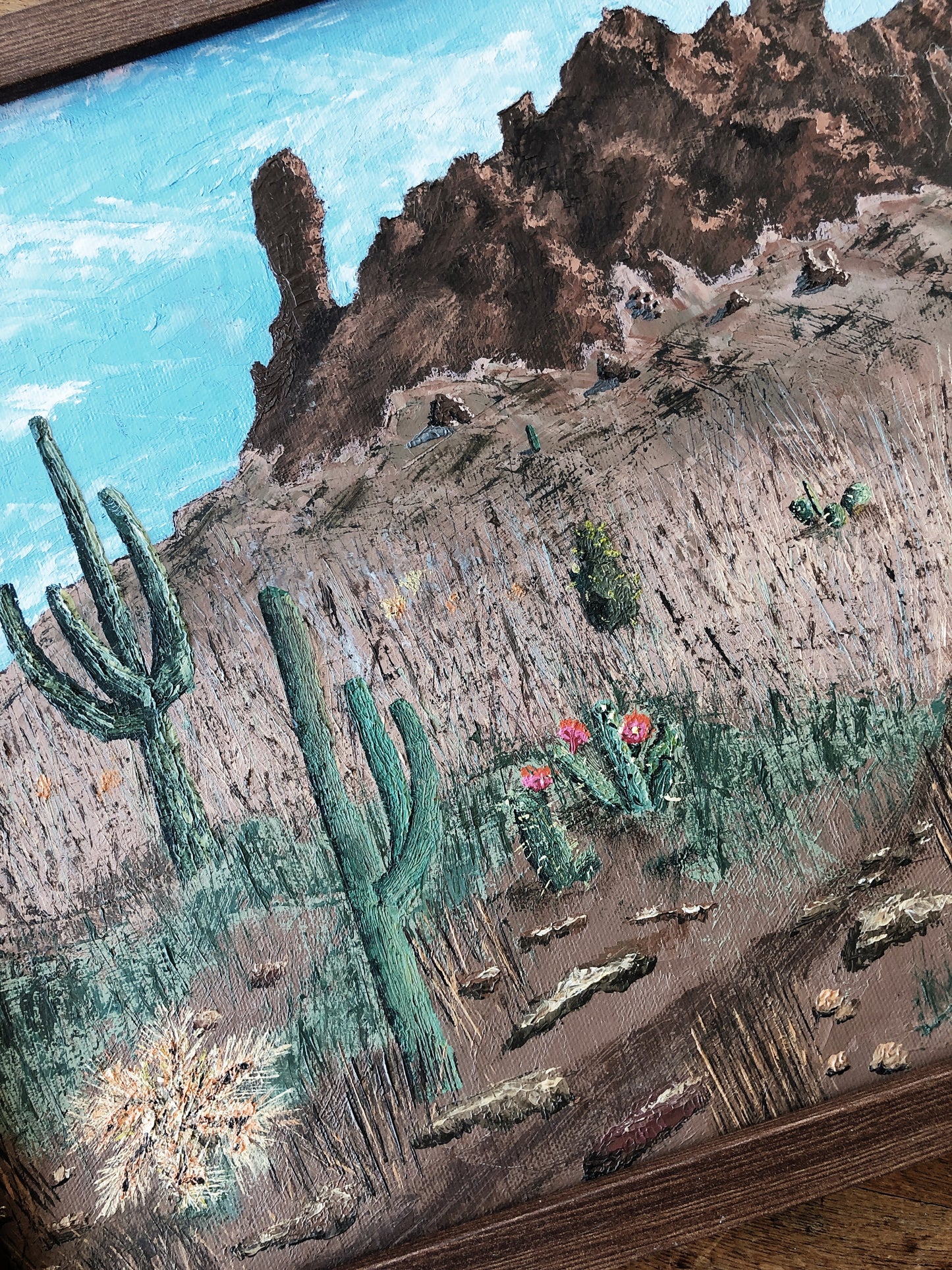 Vintage Desert Landscape Painting