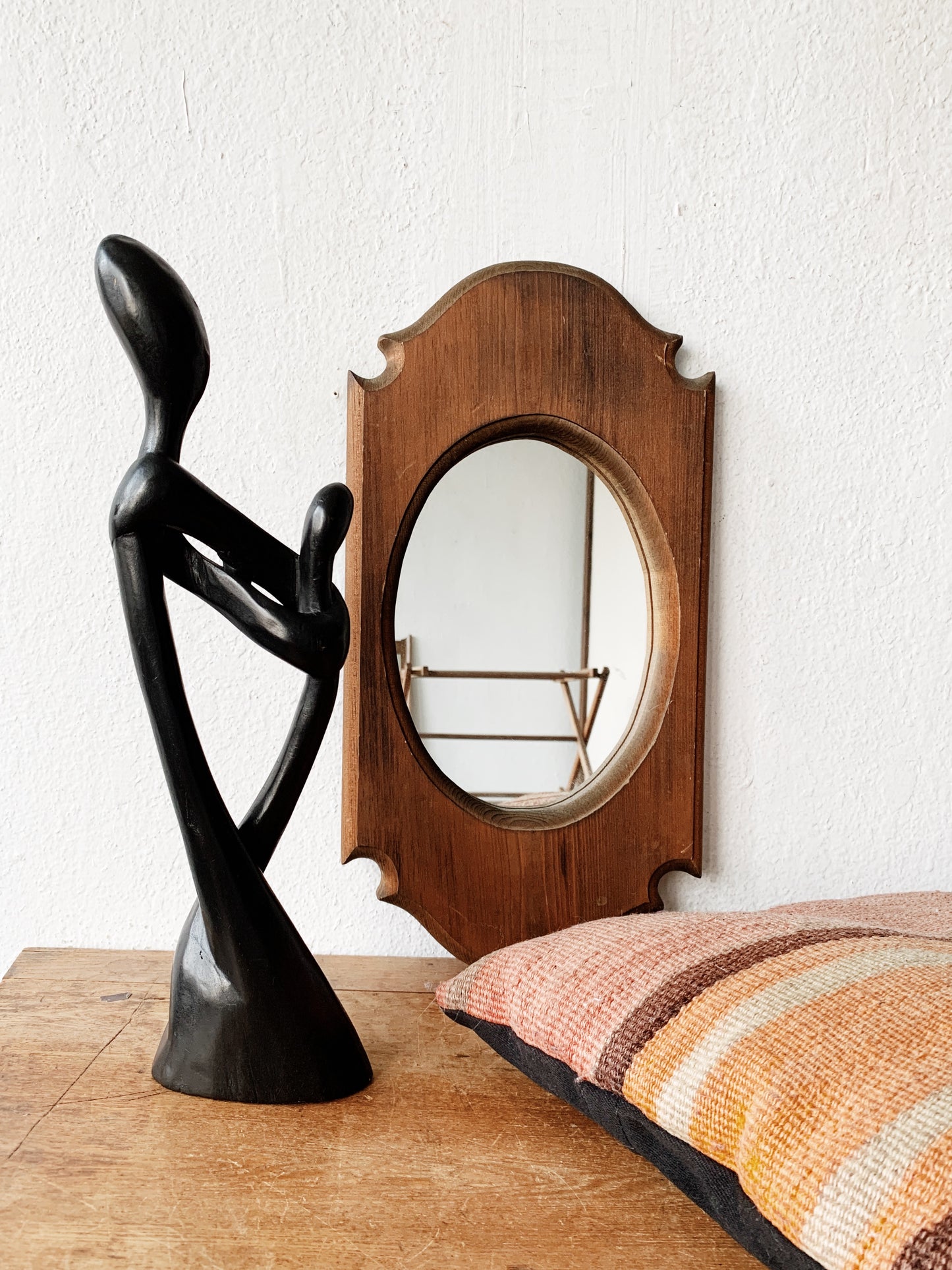 Black Modernist Wood Sculpture