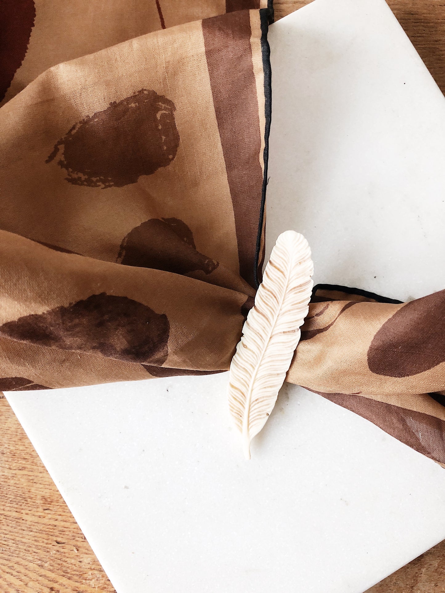 Vintage Bone Feather Pin