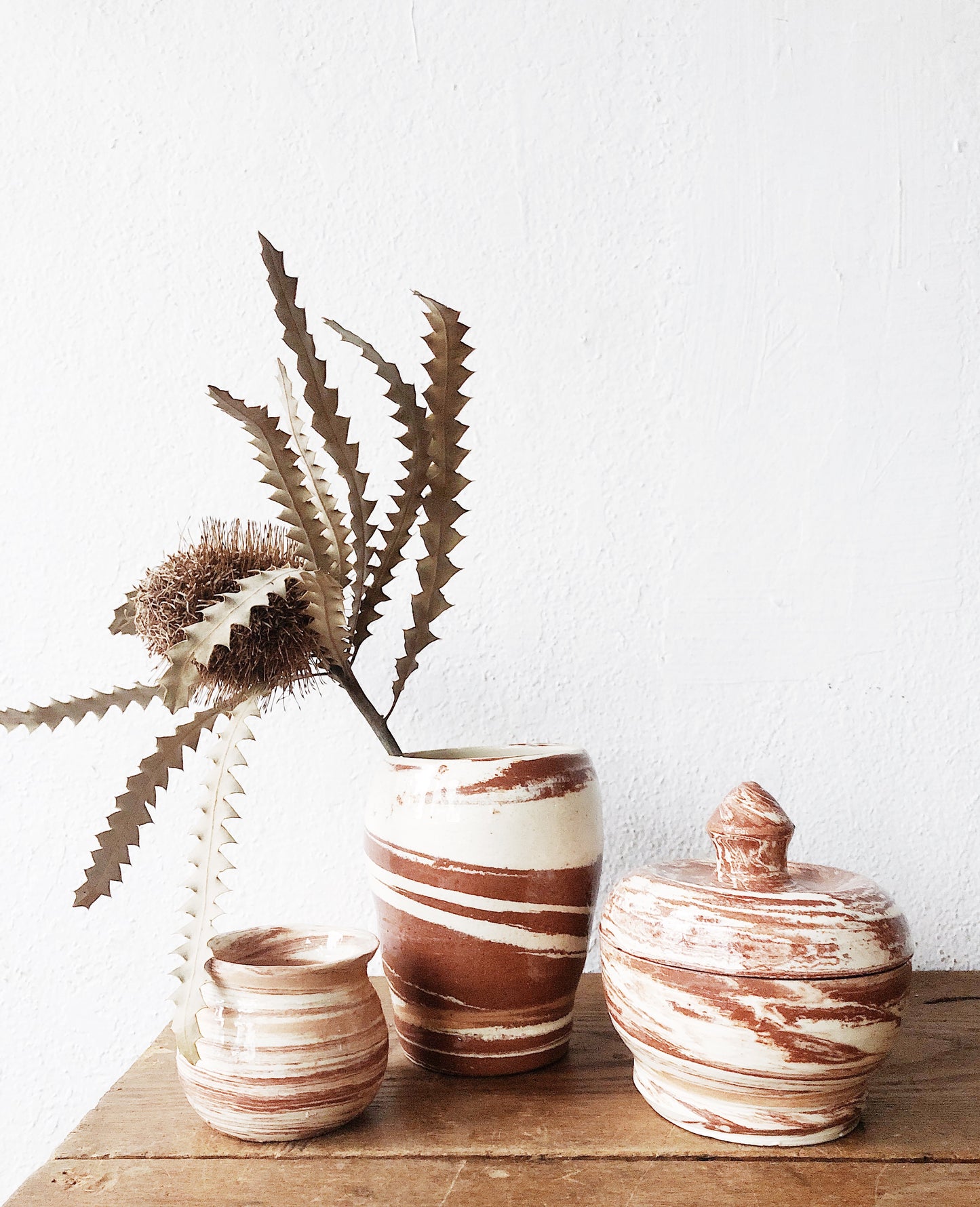 Vintage Swirly Ceramic Threesome