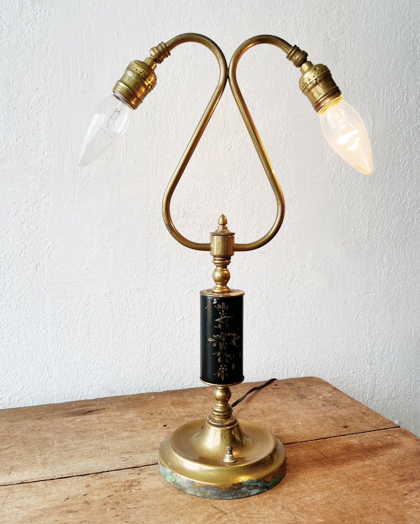 Antique Enameled Lamp