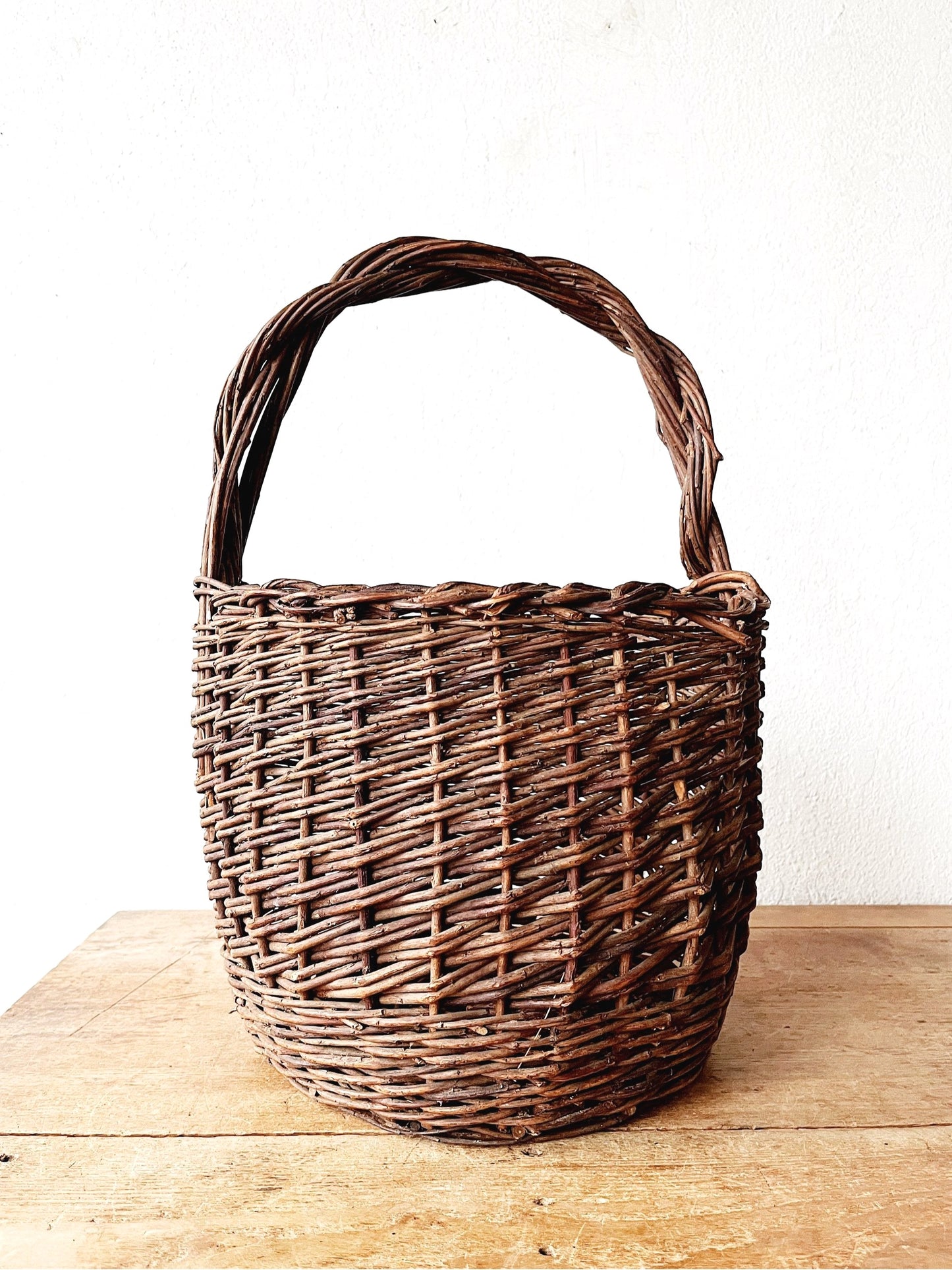 Vintage French Grapevine Basket