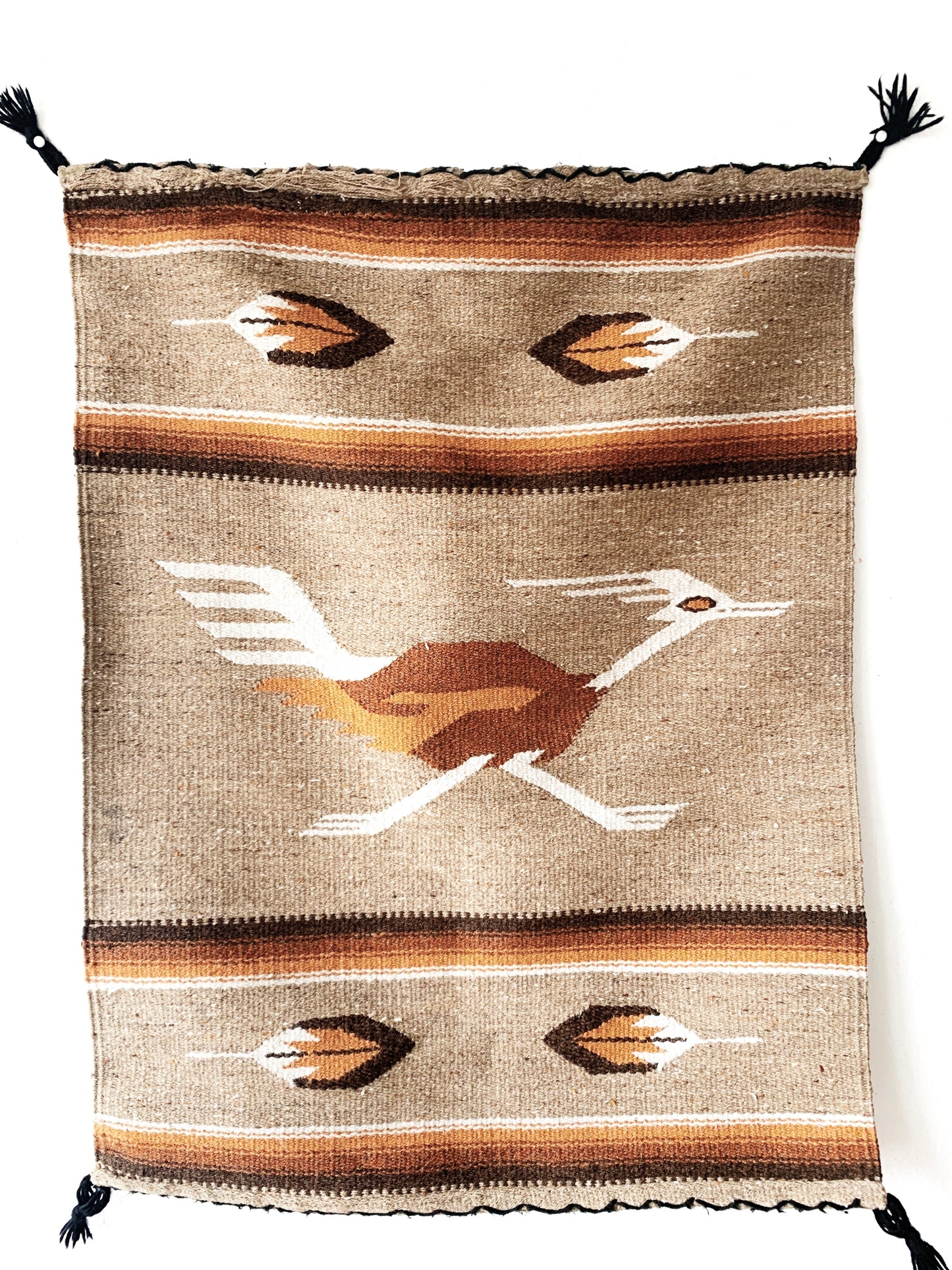 Vintage Wool Blend Roadrunner Rug / Wall Hanging