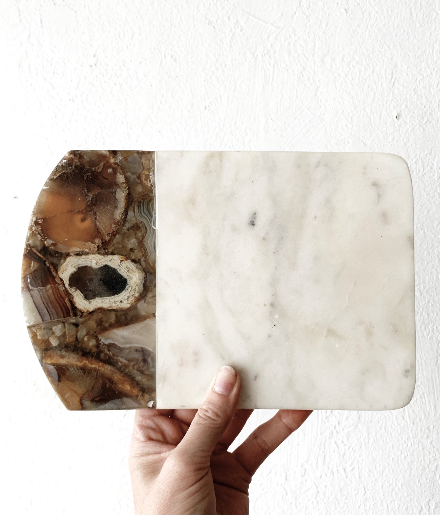 Marble and Agate Cutting Board w Knife