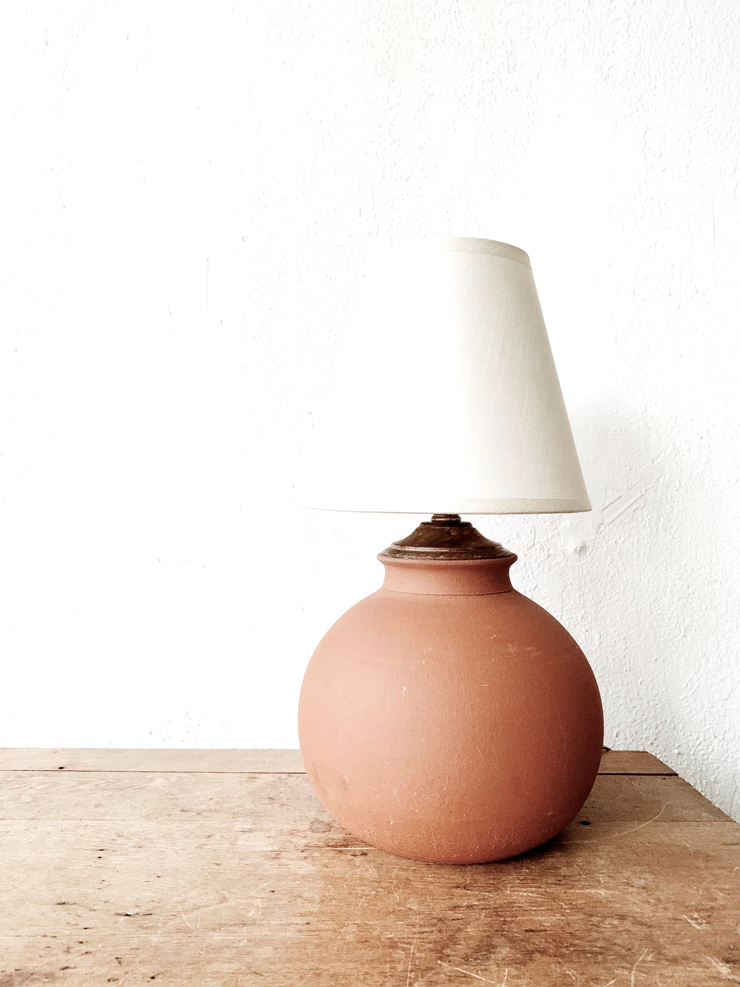 Vintage Terra Cotta Orb Lamp