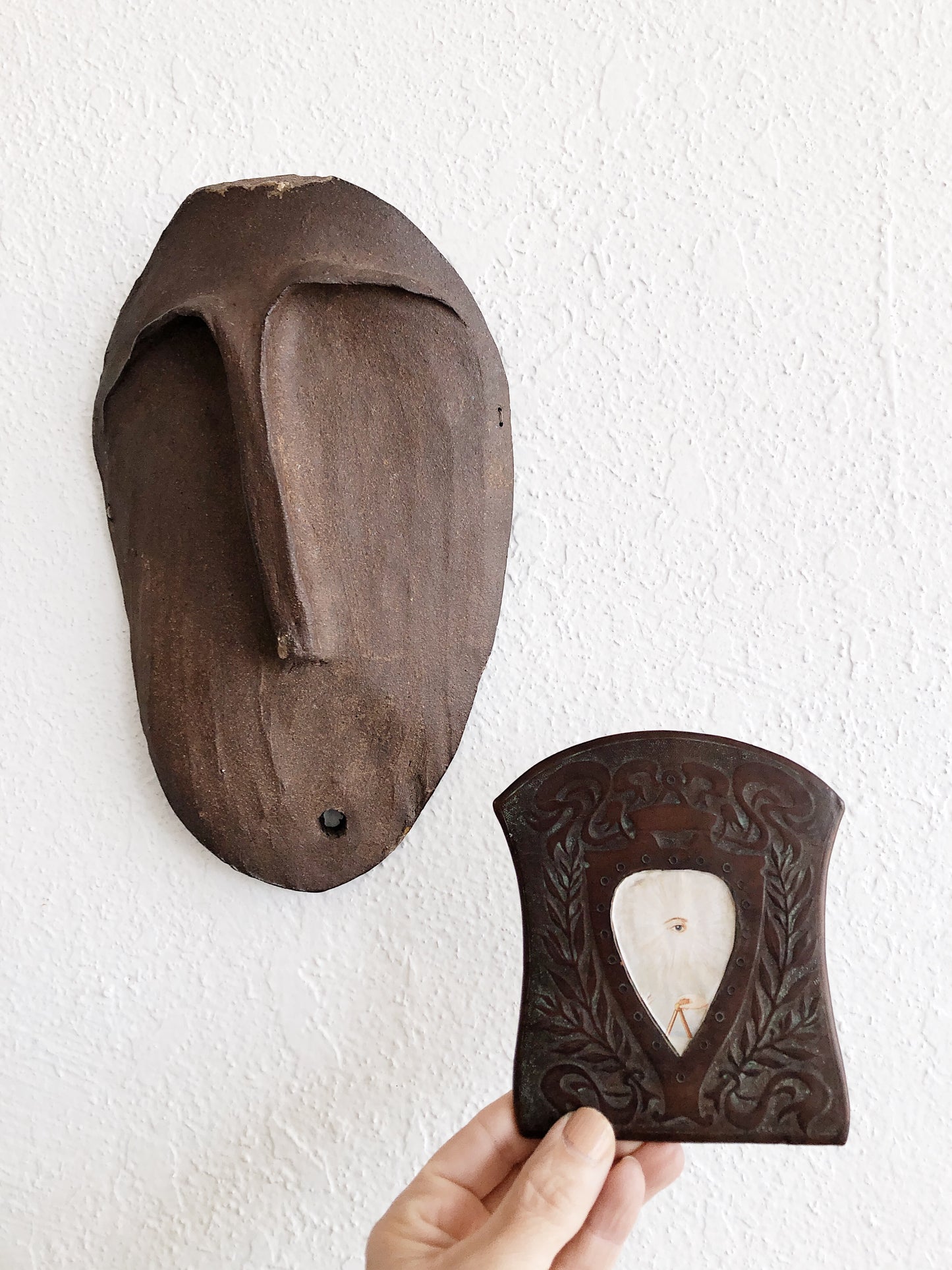 Vintage Clay Modigliani Style Mask