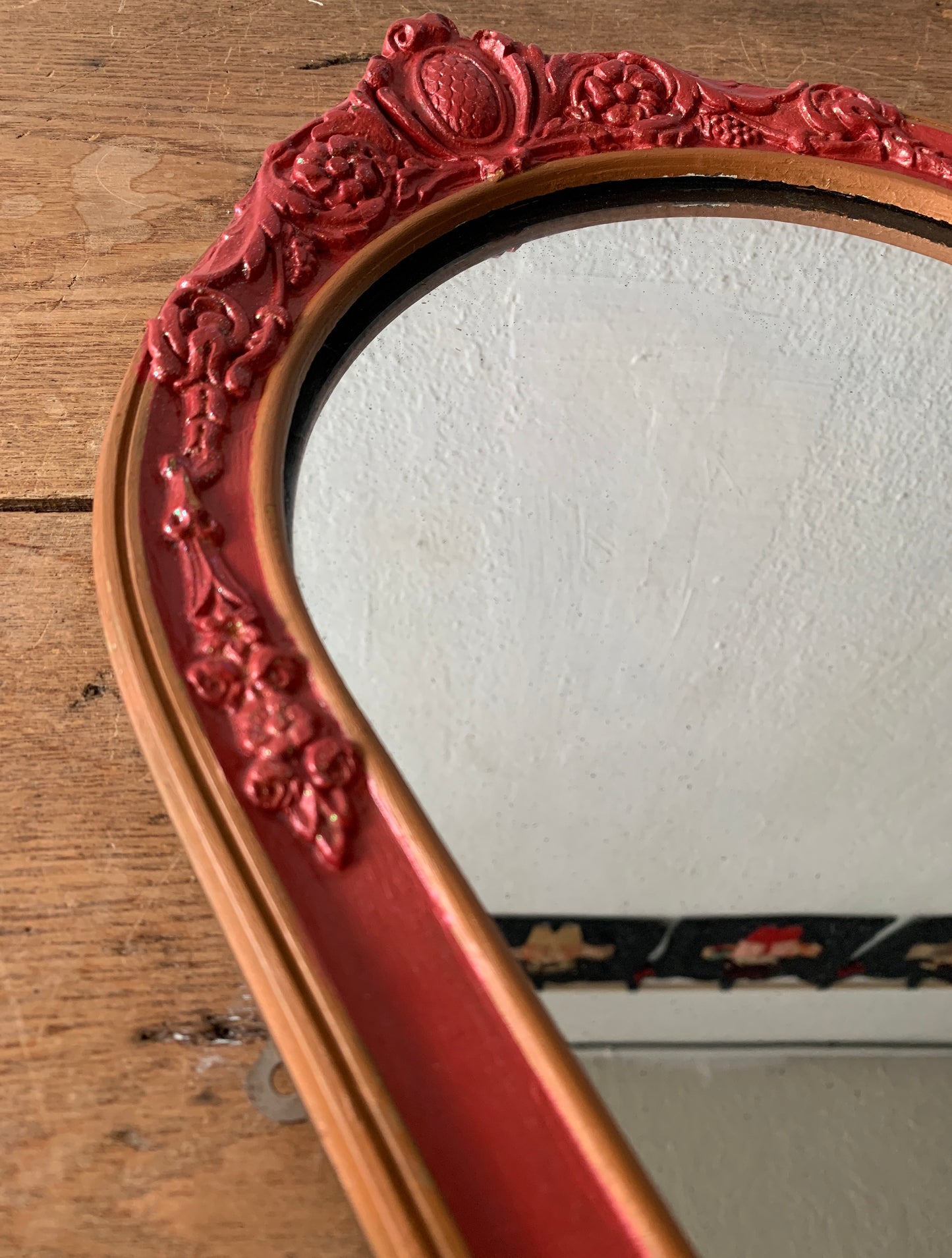 Antique Plaster and Painted Wood Mirror