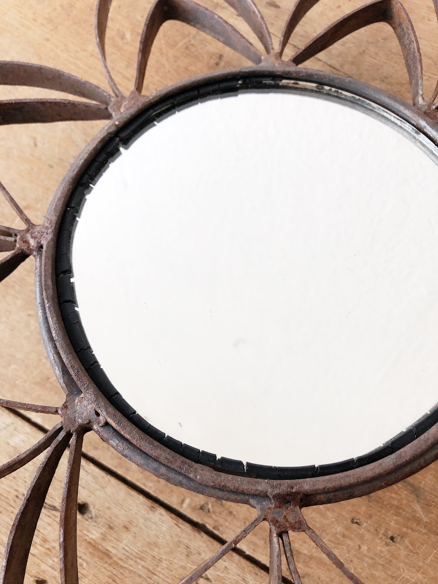 Mid Century Iron Framed Mirror