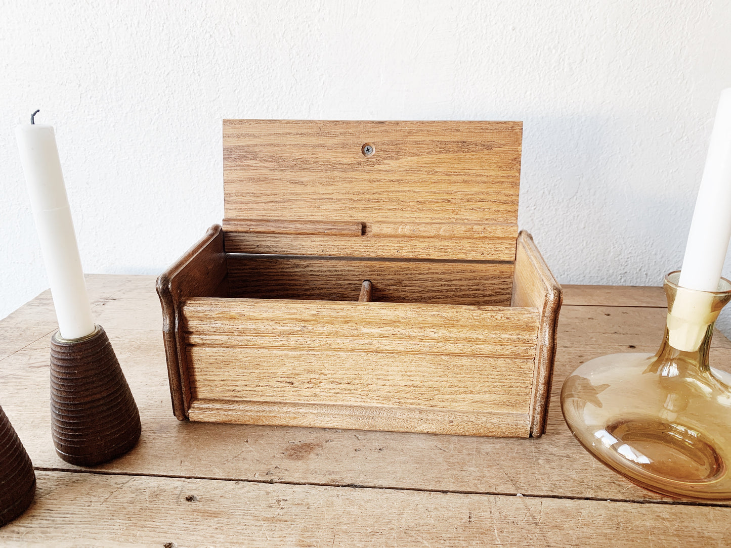 Vintage Wood Desk Organizer