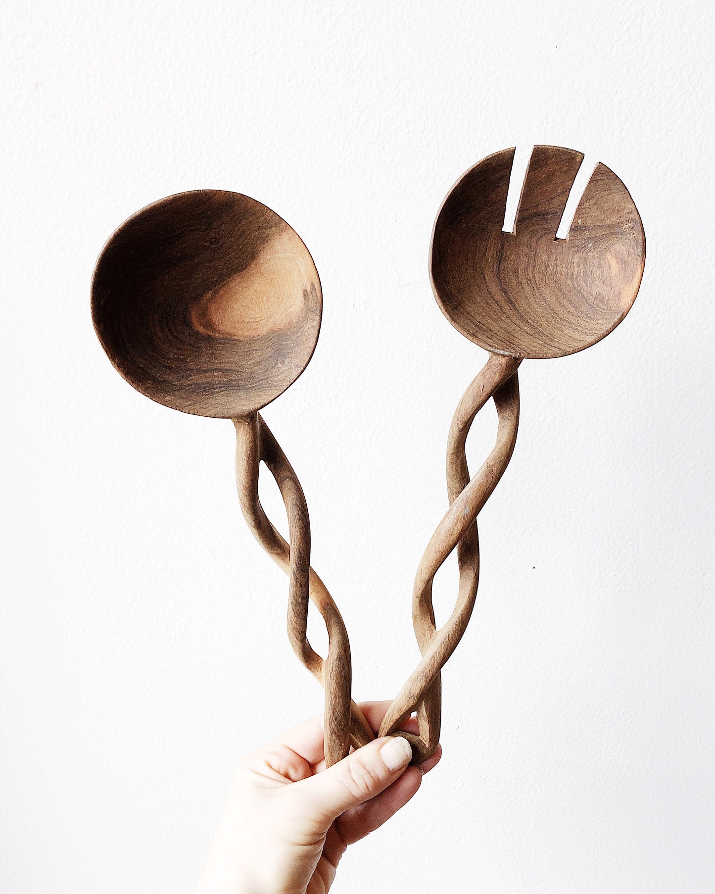 Vintage Carved Salad Servers