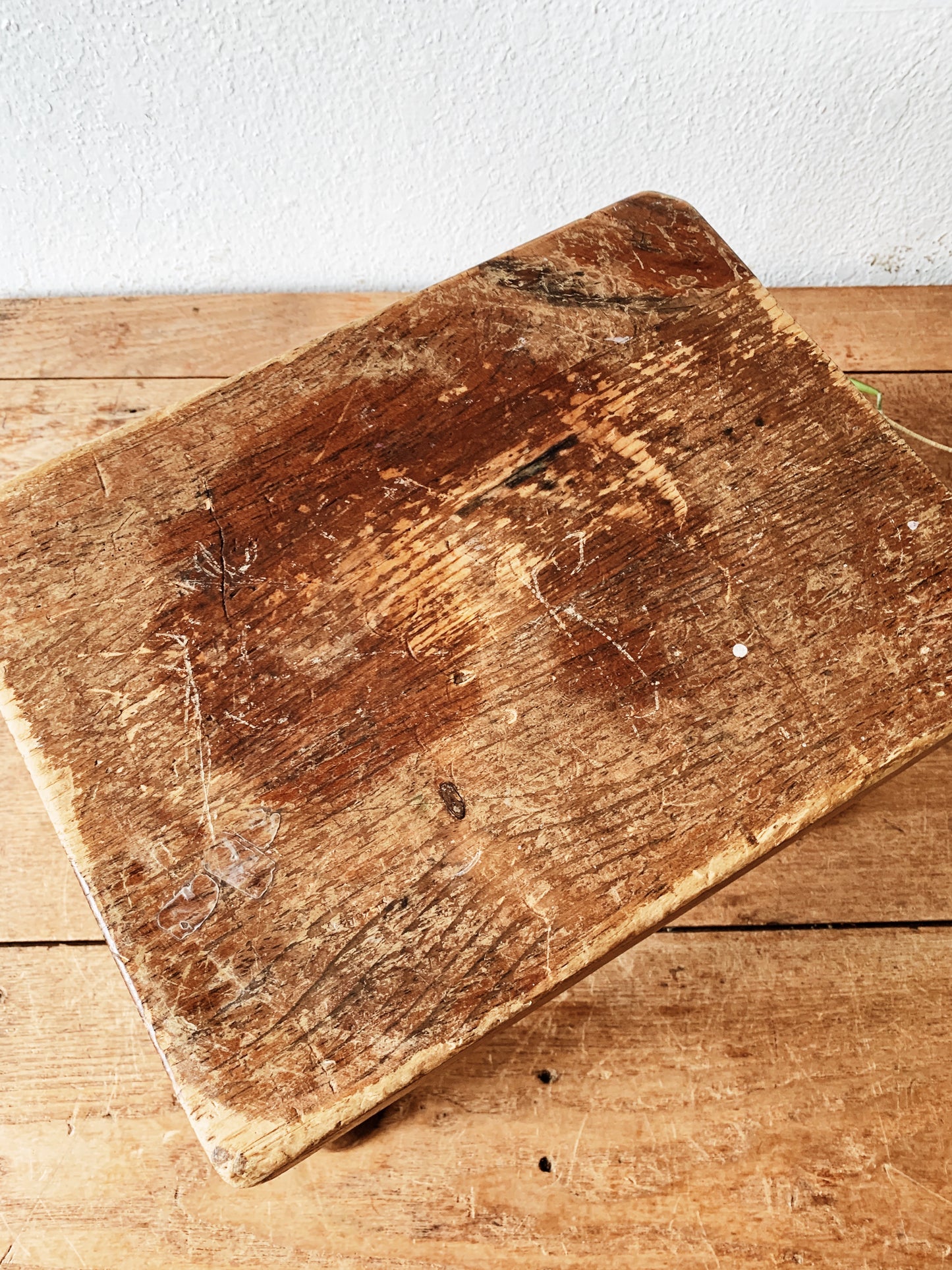 Chunky Vintage Wood Stool
