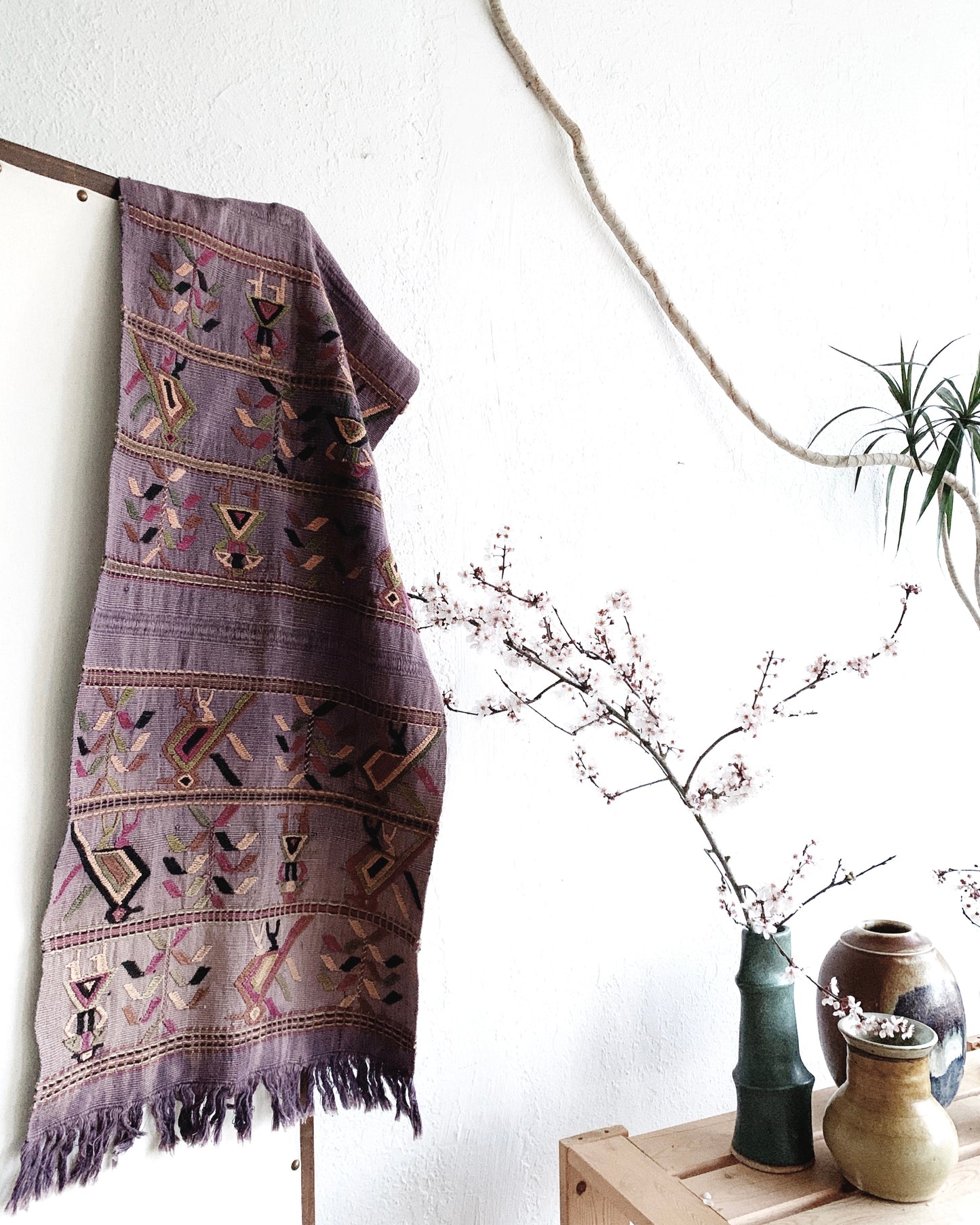 Vintage Embroidered Hand Woven Textile
