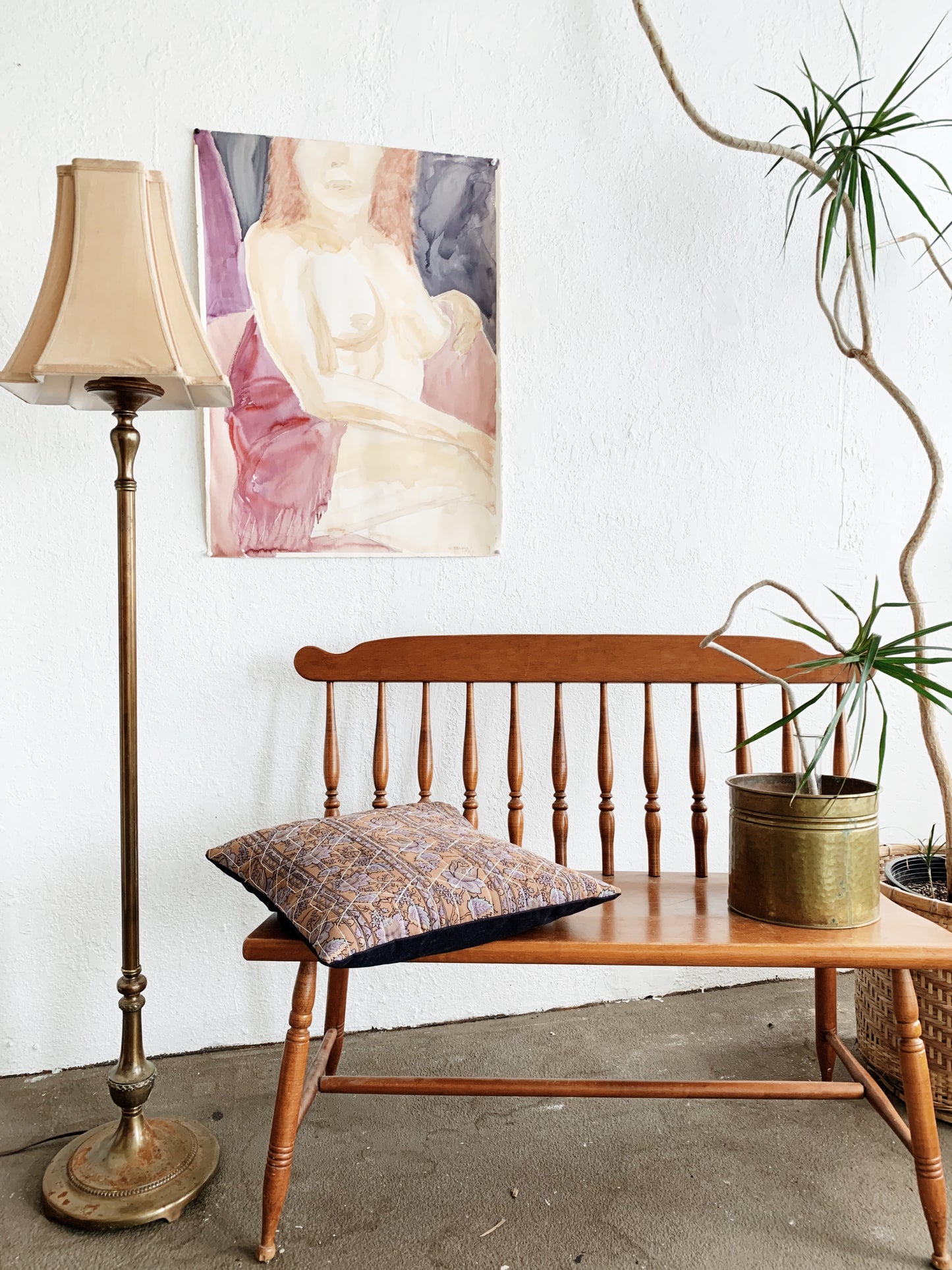 Vintage Maple Windsor Style bench