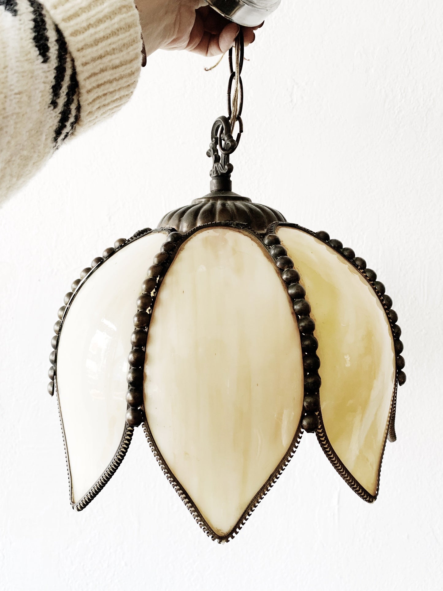 Vintage Stained Glass Pendant