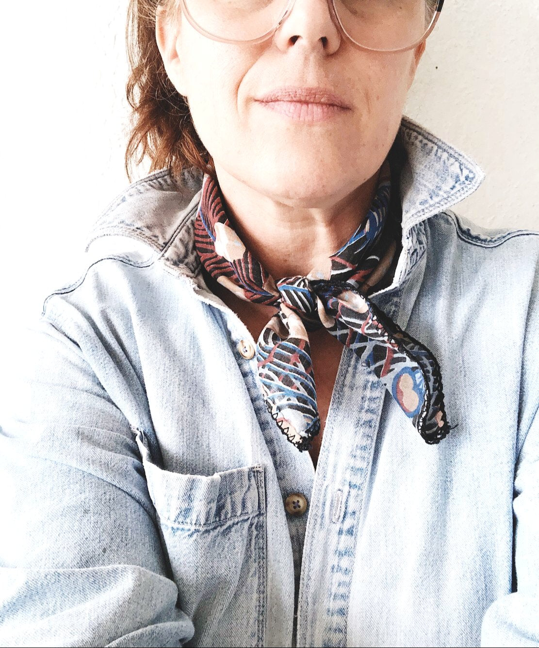 Vintage Cotton Scarf Square