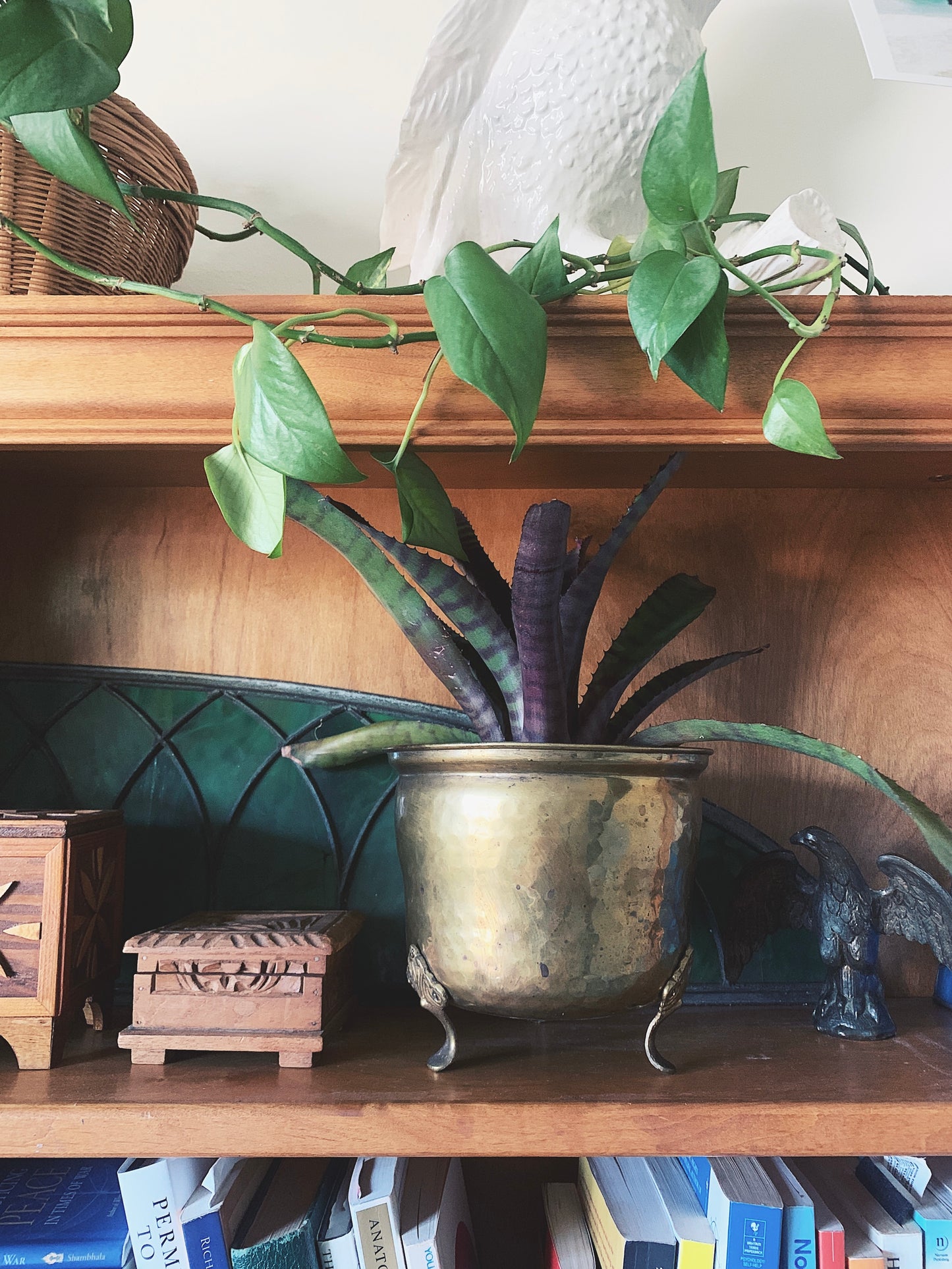 Vintage Brass Cache Pot