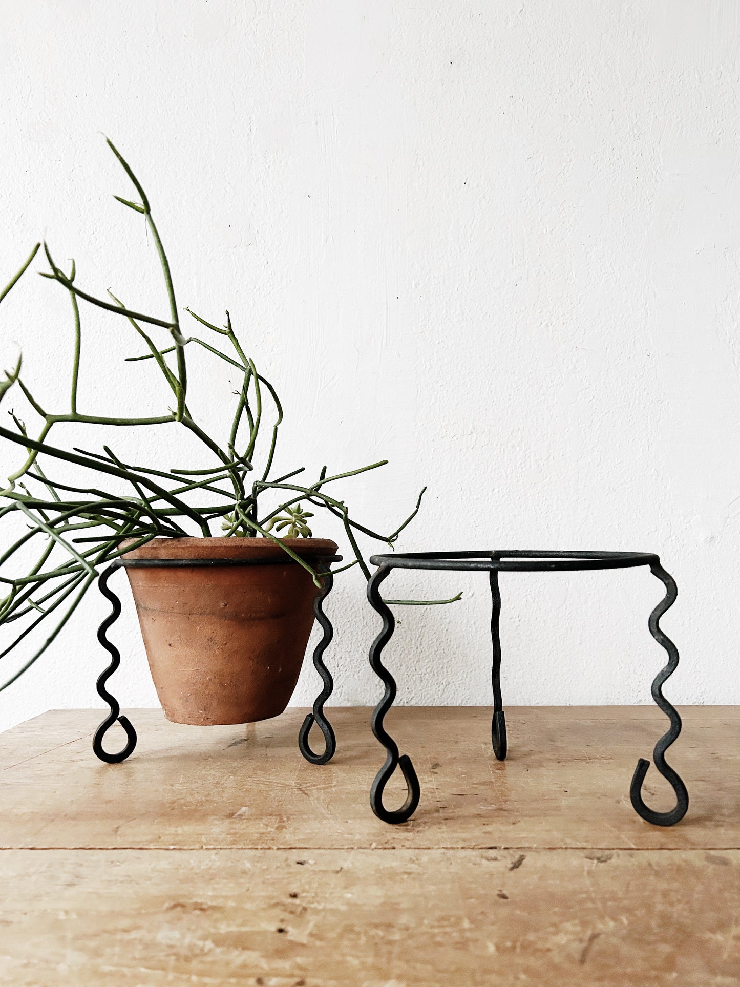 Vintage Iron Squiggle Plant Stand