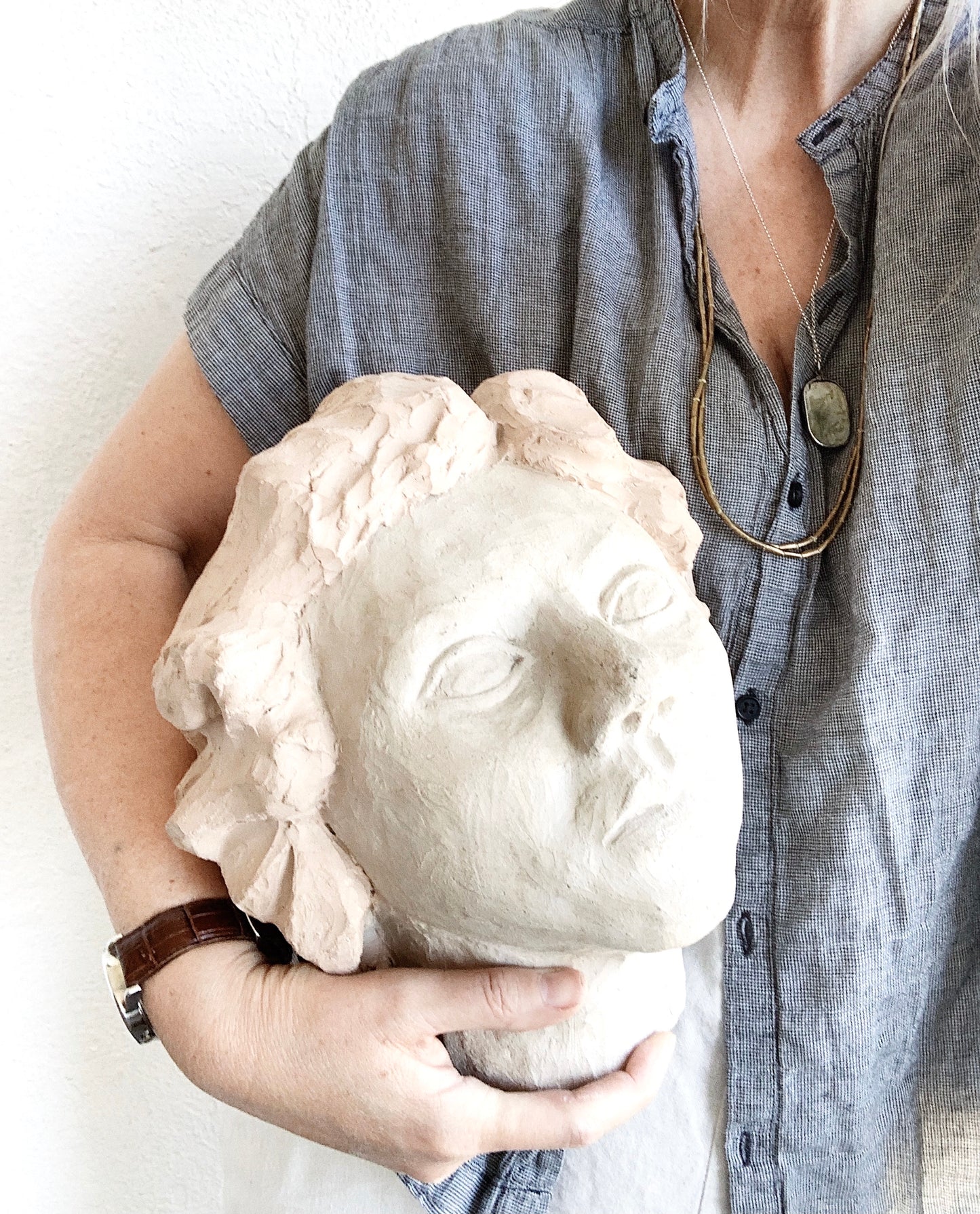 Large Vintage Original Clay Sculpture