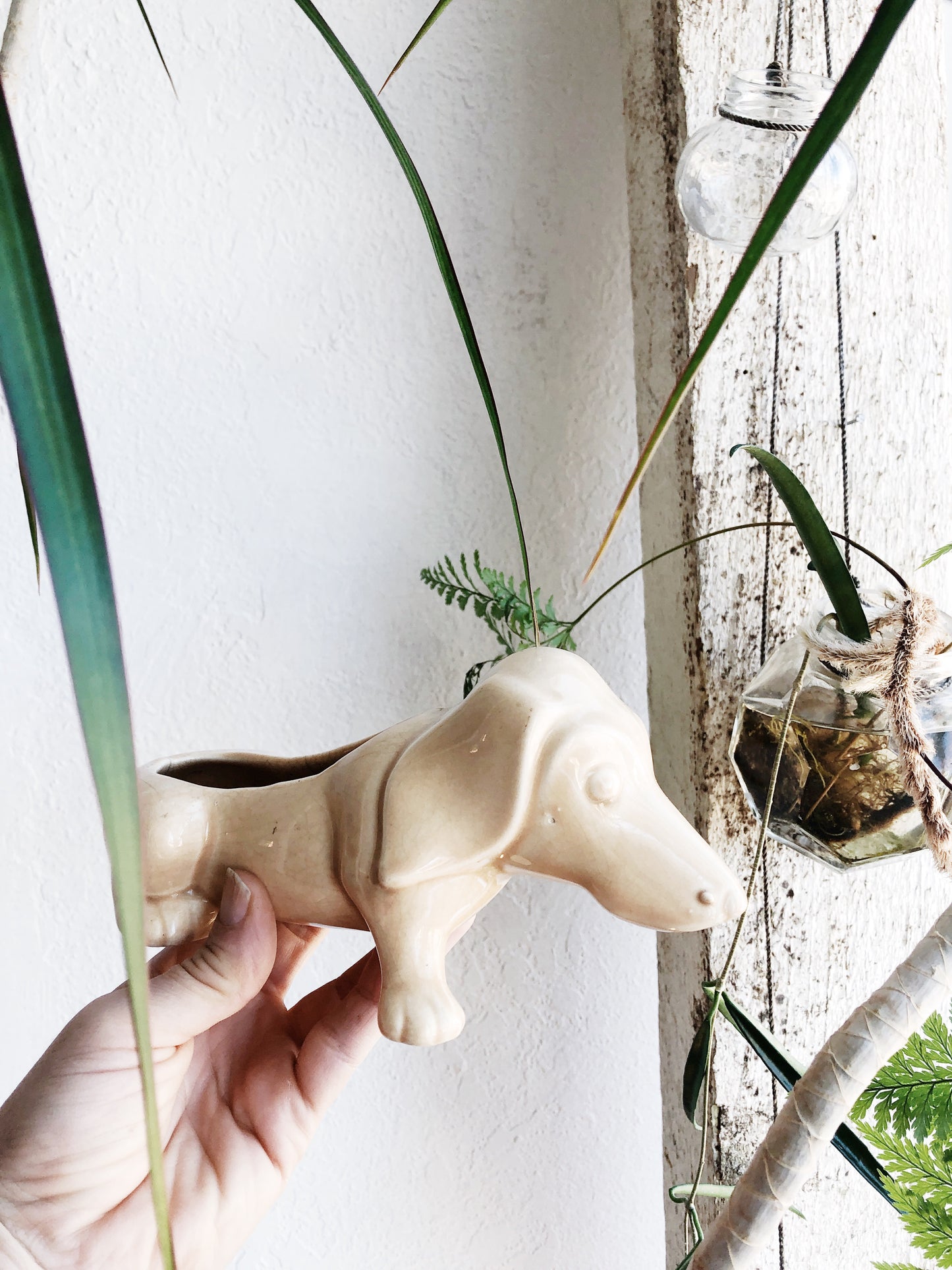 Vintage Dachshund Ceramic Planter