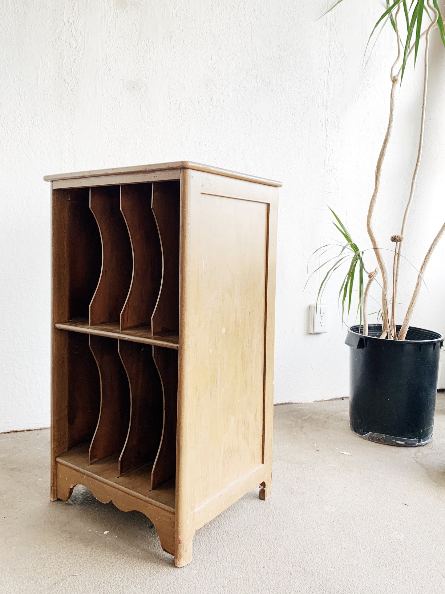 Vintage Wood Album Shelf/ Organizer