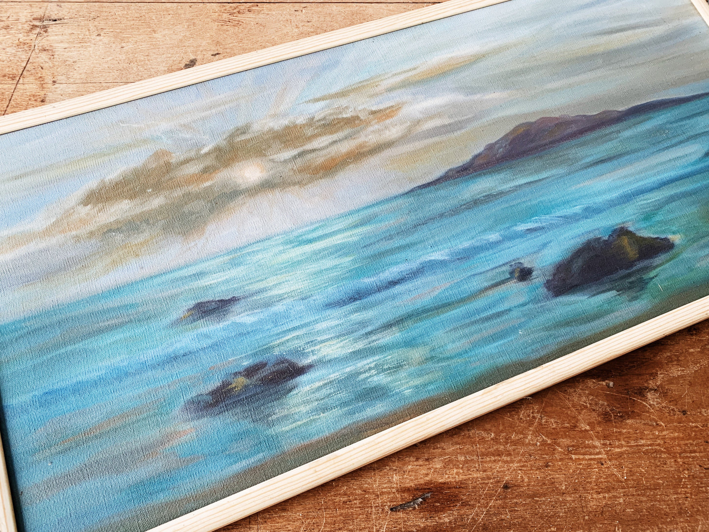 Vintage Framed Seascape Painting