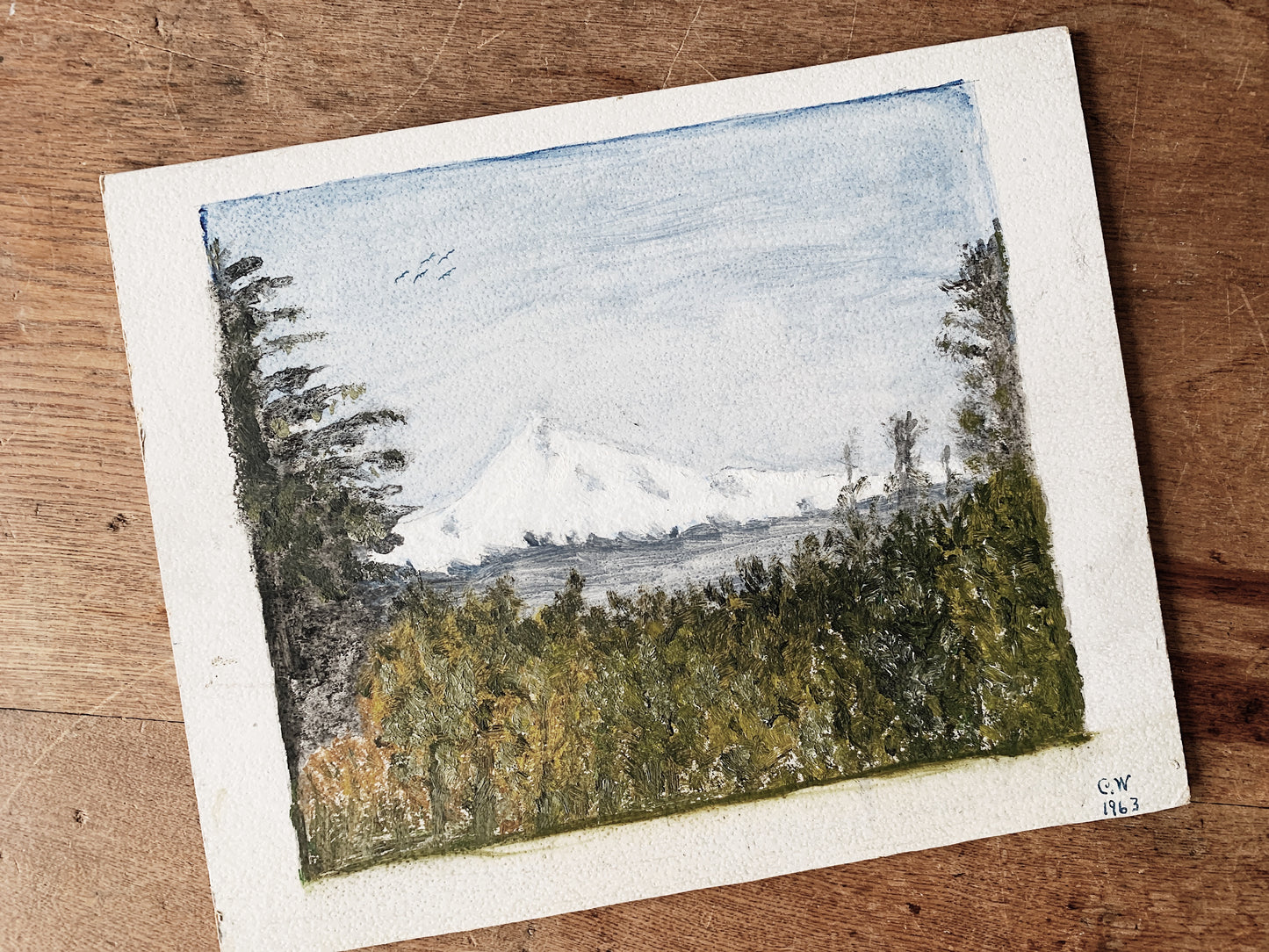Vintage Mt Hood Painting c1963