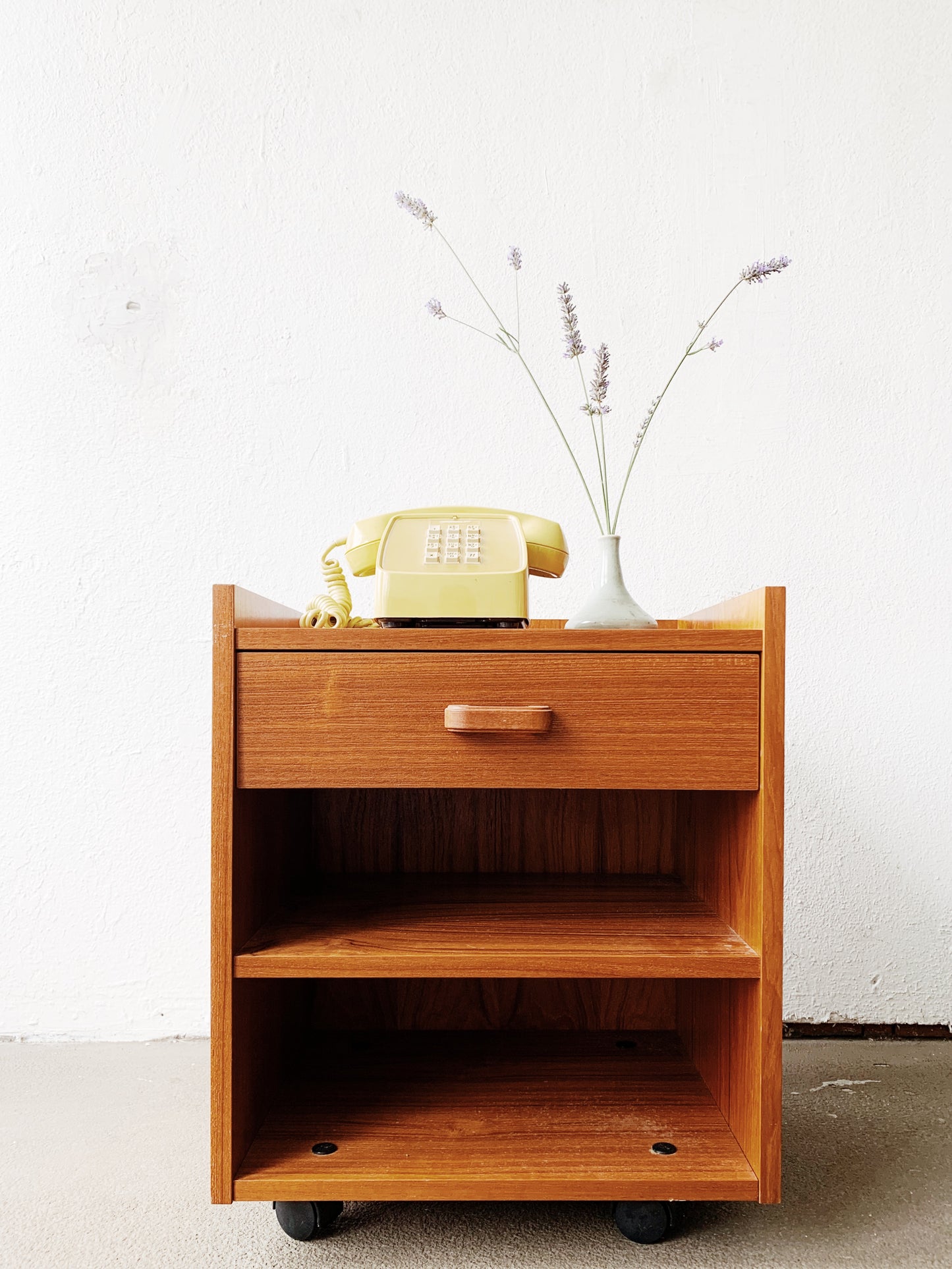 1970’s Rolling End Table/Nightstand Denmark