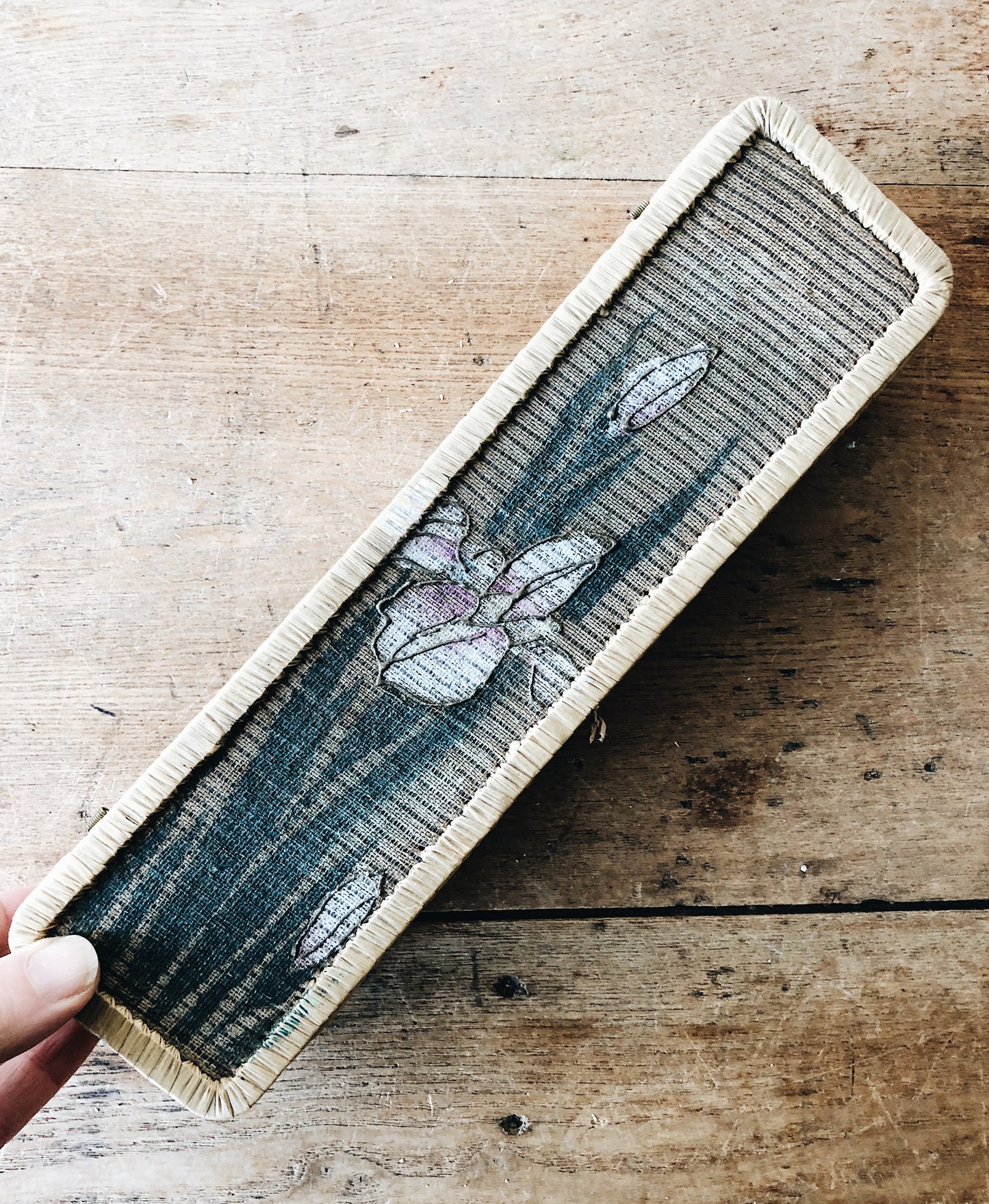 Vintage Hand Painted Calligraphers Basket