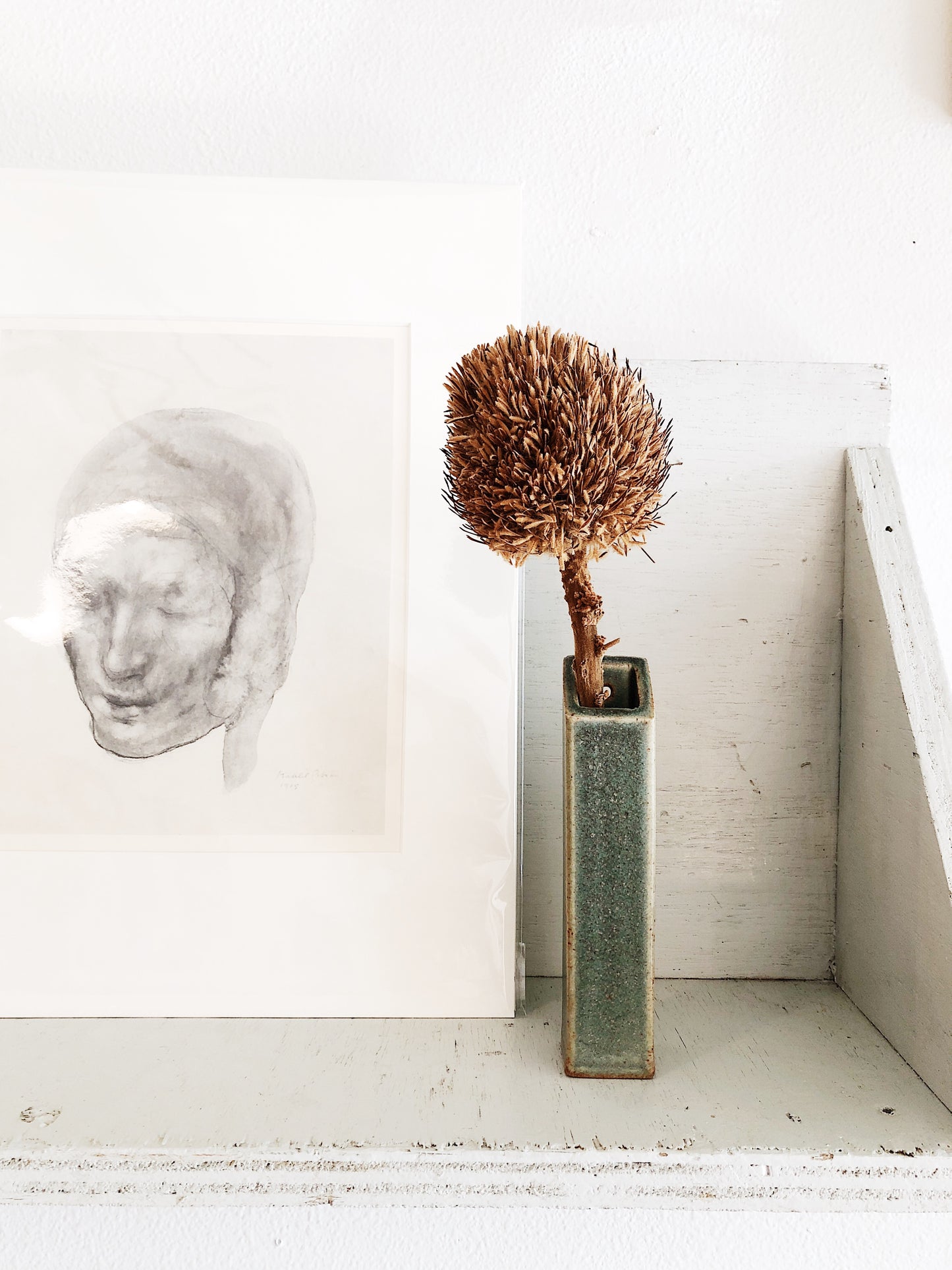 Vintage Stoneware Wall Vase