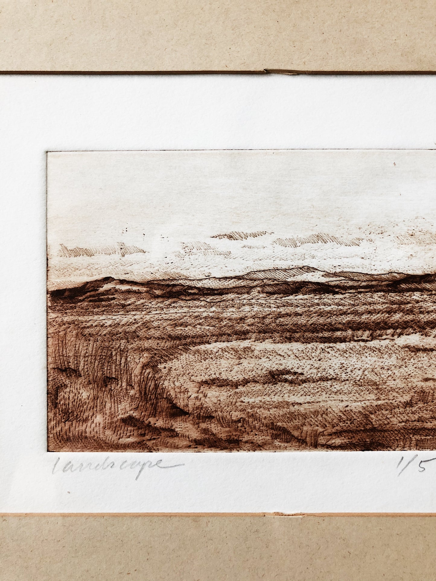 Original 1970s Landscape Etching
