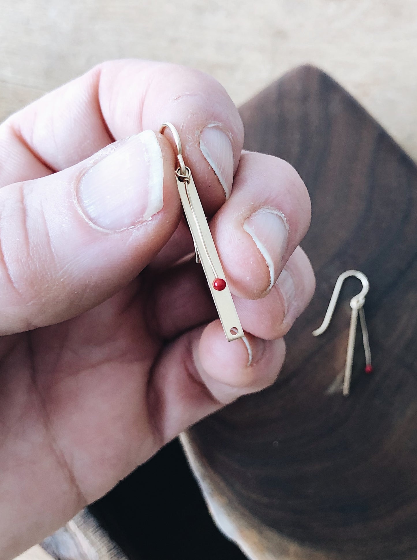 Handmade Brass Drop Earrings