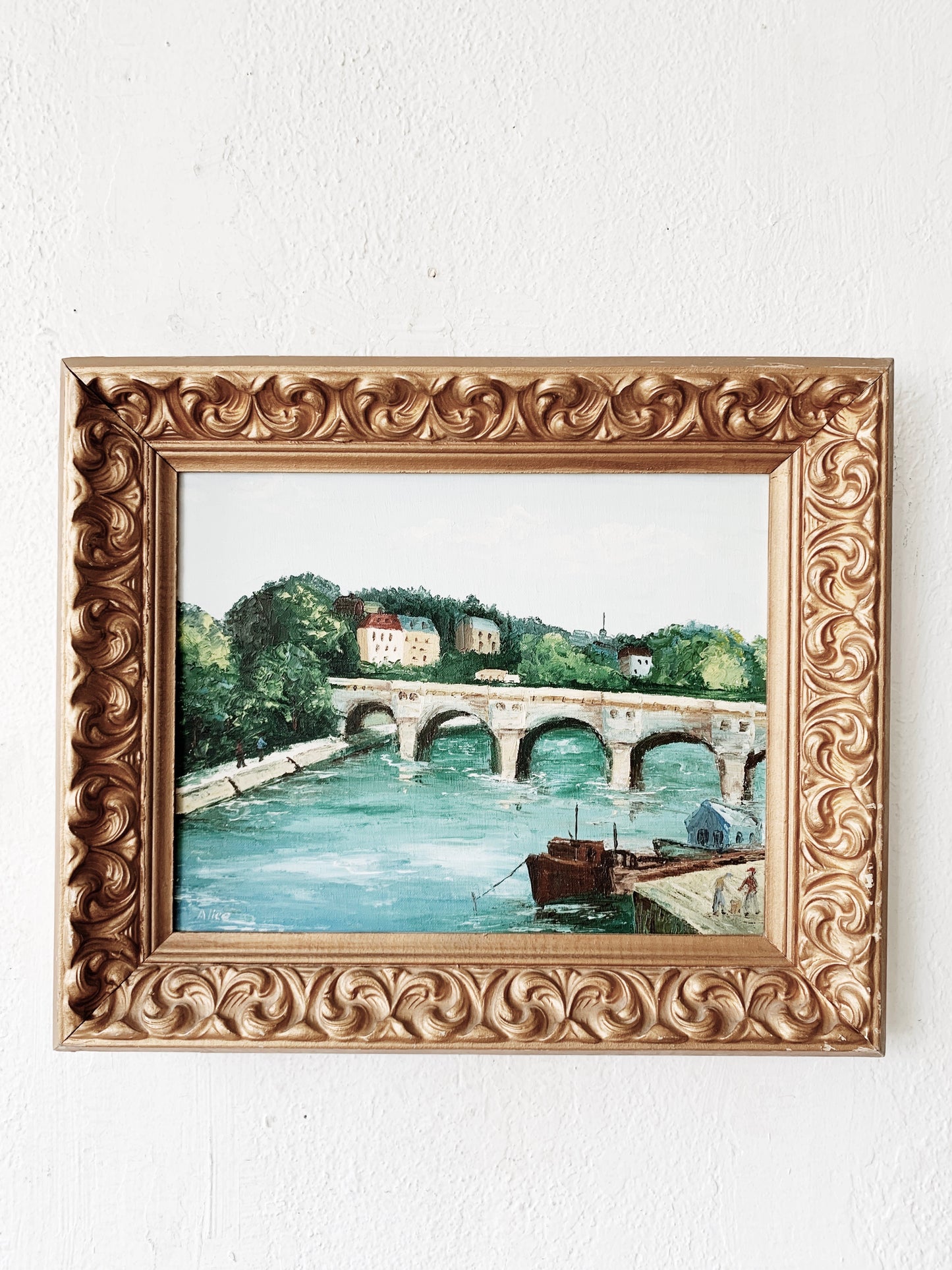 Vintage Framed Landscape Painting